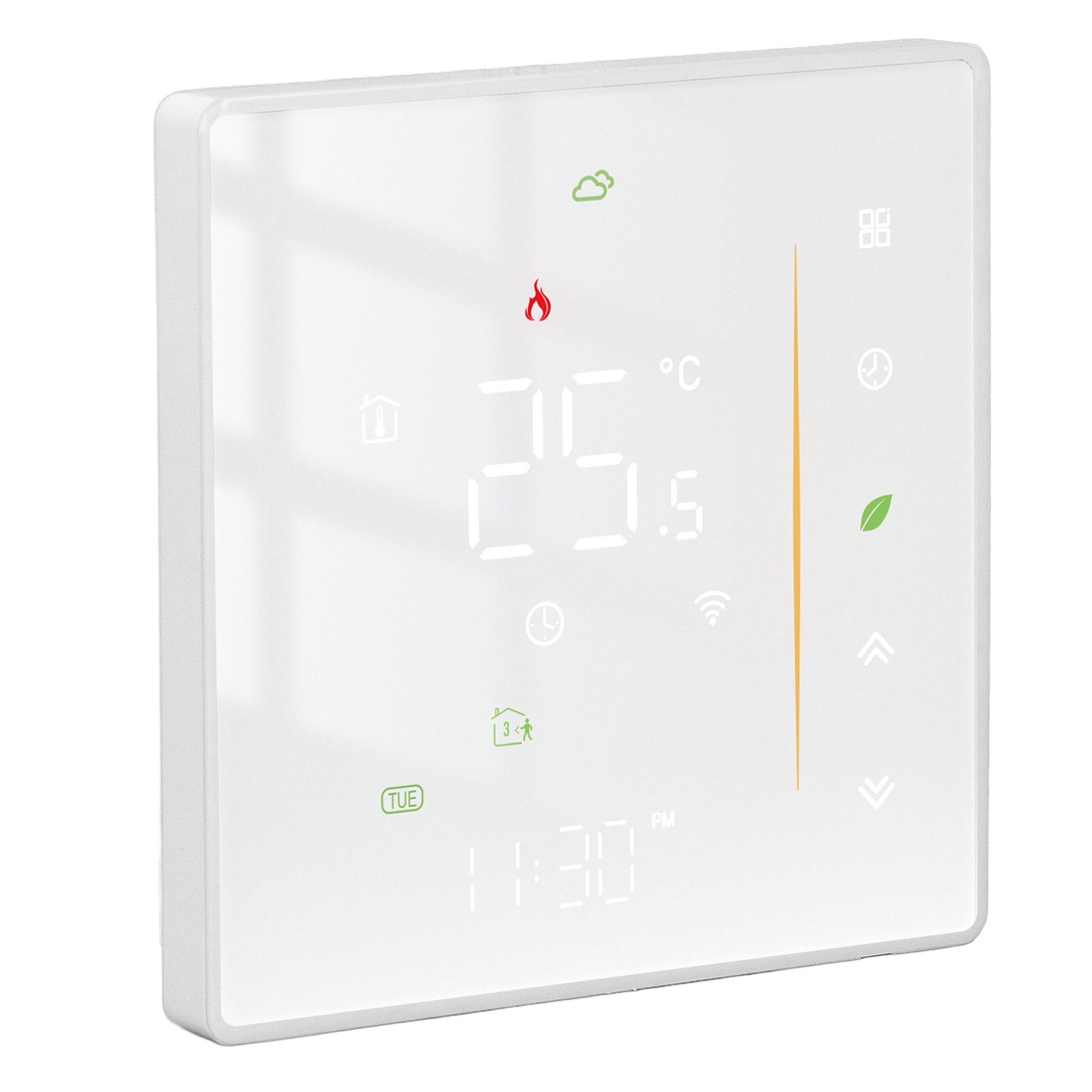 Intelligenter, Programmierbarer Wlan-thermostat, Steuerbar Per App, Für Elektrische Fußbodenheizung 95–240 V, Weiß
