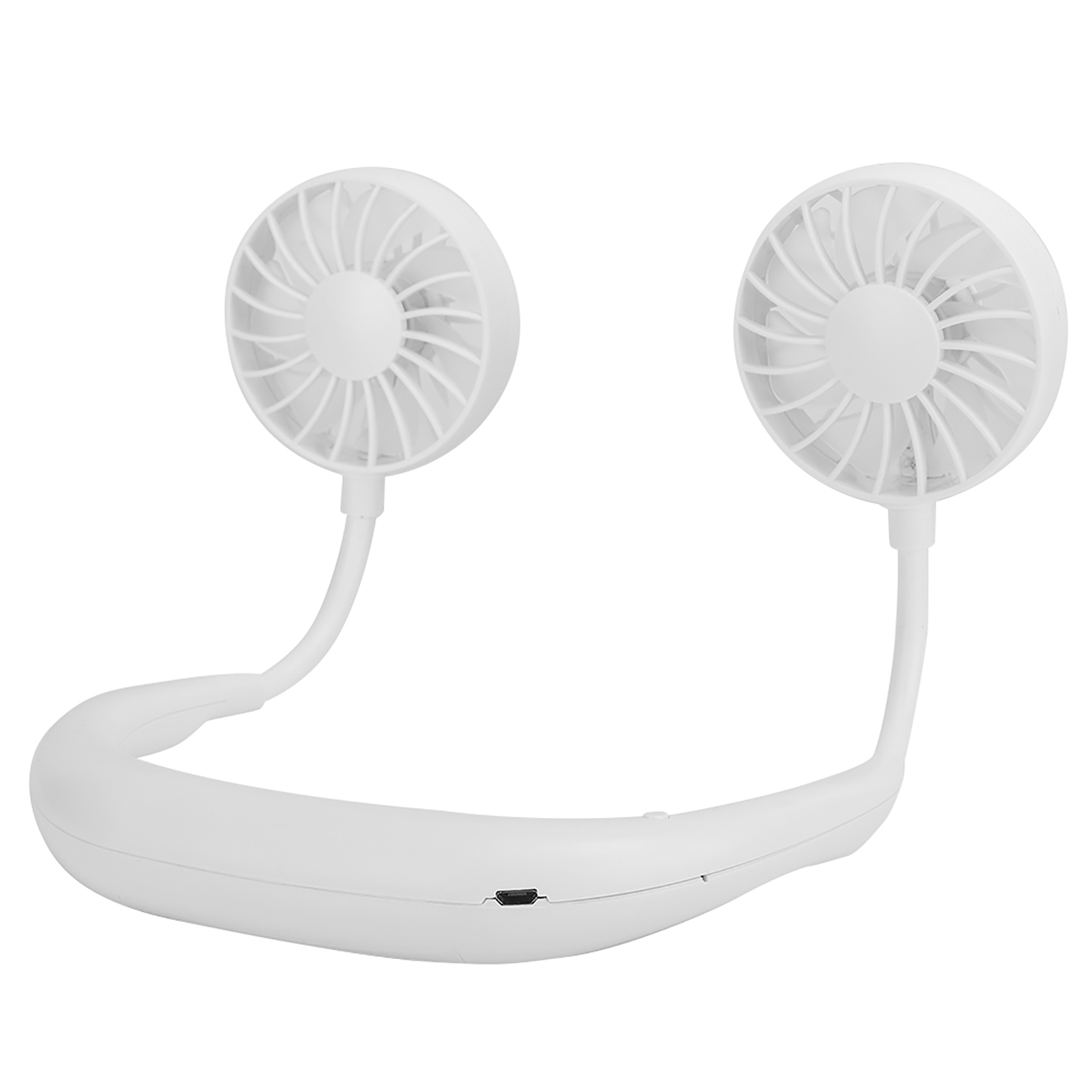 Mini-nackenventilator, Tragbar, Für Zwei Tische, Usb-aufladbar, 3 Geschwindigkeitsstufen, Lässiges Design, Weiß