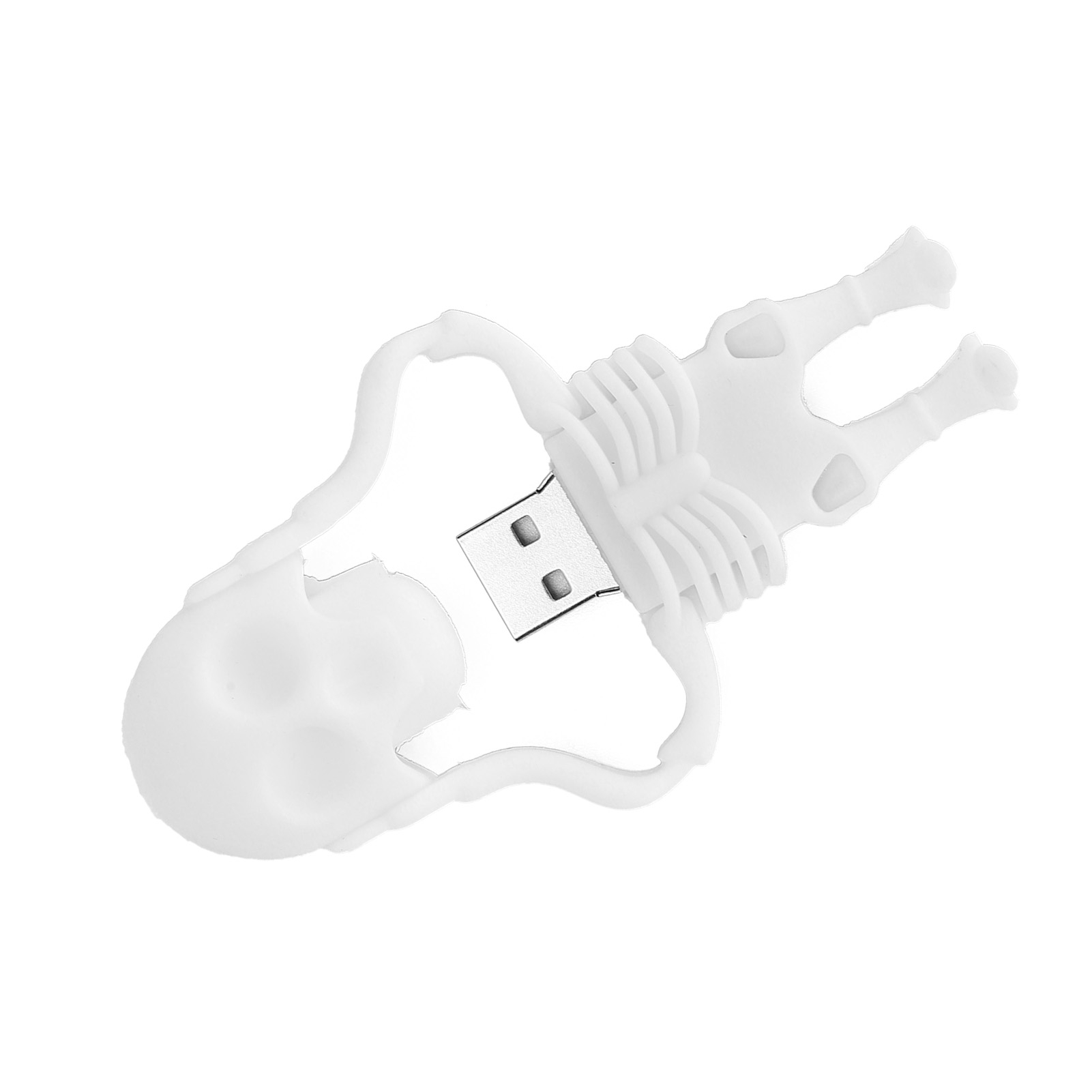 64 Gb Usb-stick Mit Weißem Totenkopfmuster, Hoher Geschwindigkeit Und Großer Speicherkapazität, Im Cartoon-stil Gestaltet.
