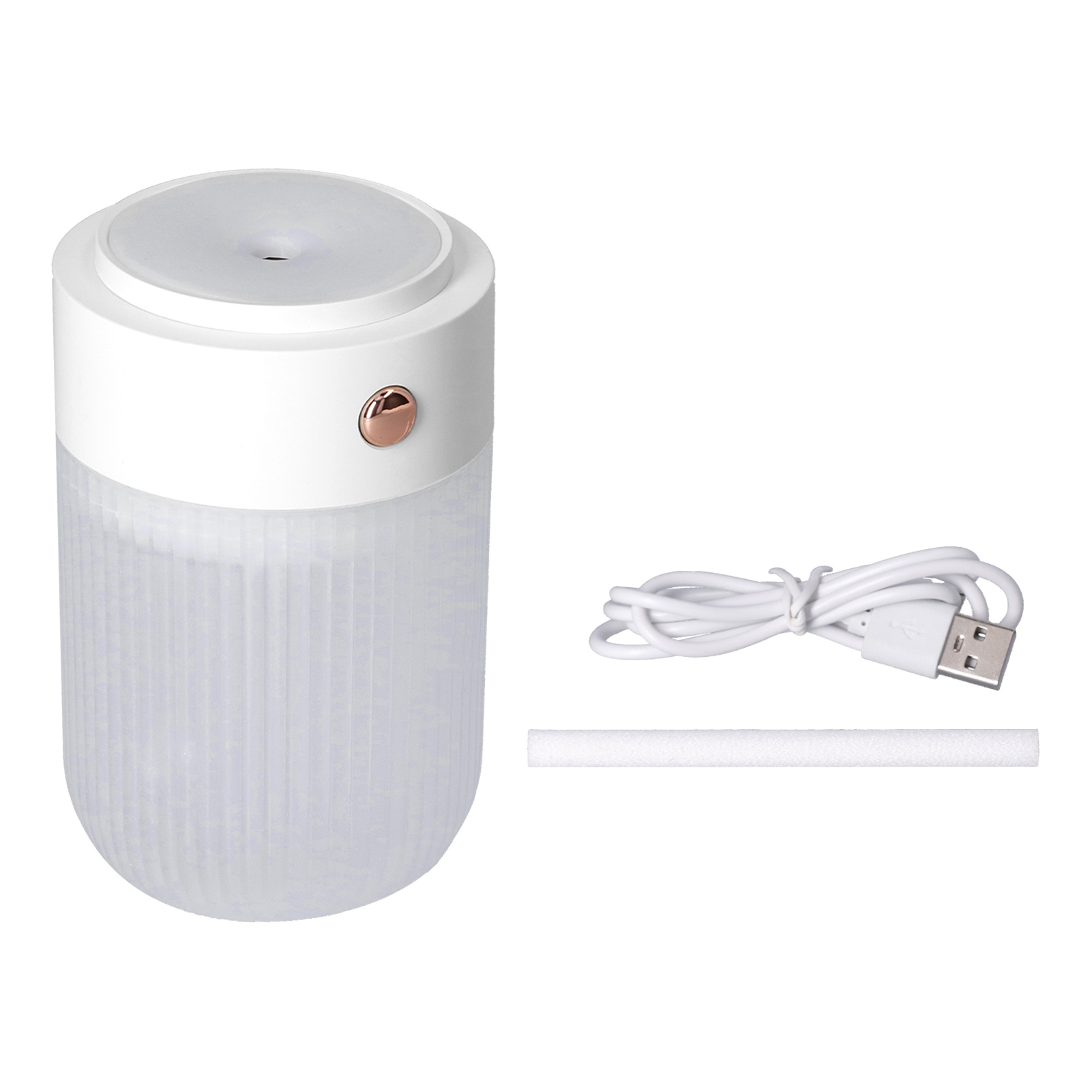 Tragbarer Mini-luftbefeuchter Mit Kaltvernebelung, 250 Ml, Usb-anschluss, Ultraleiser Diffusor Mit Farbigem Nachtlicht, Weiß