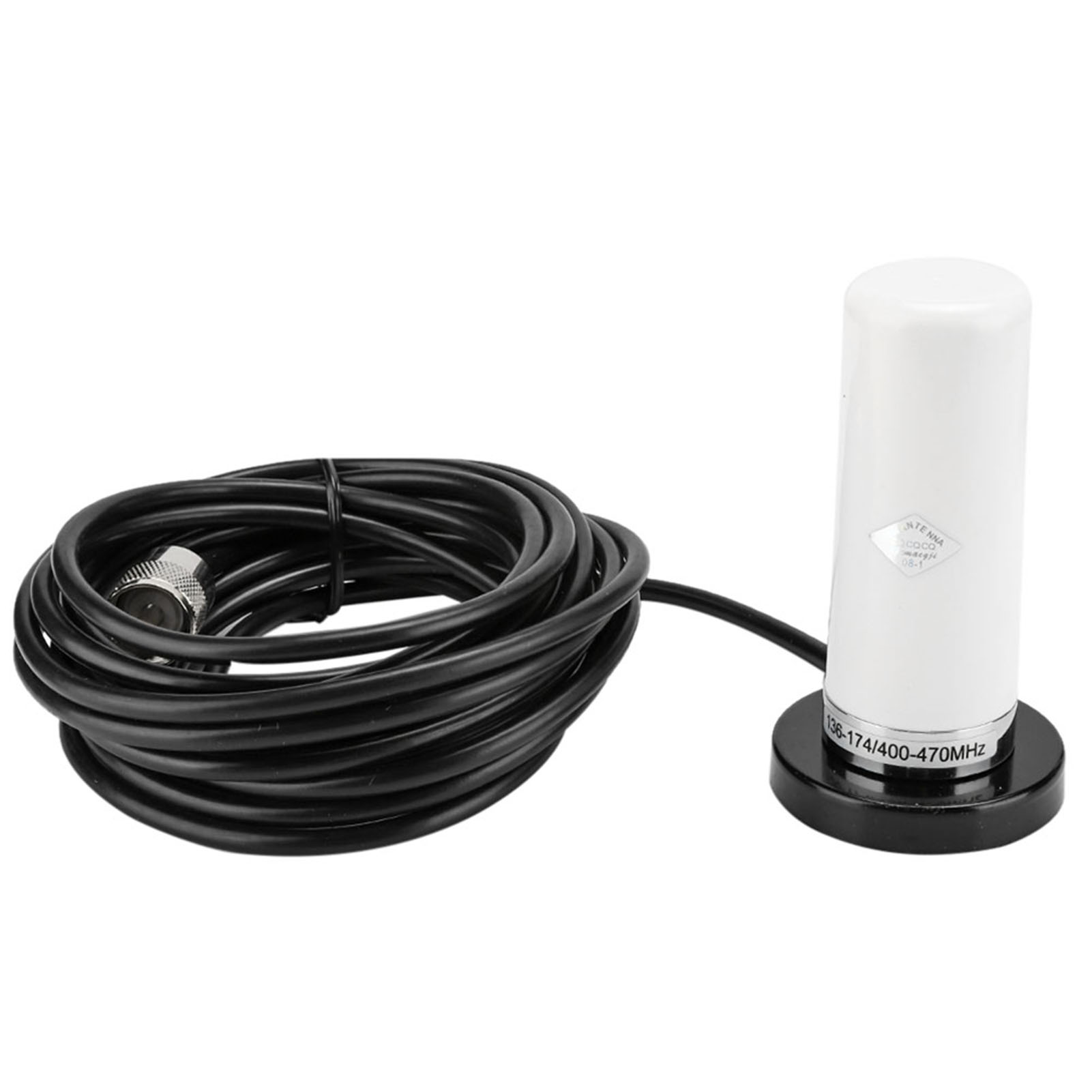 Dualband-vhf/uhf-mobilfunkantenne Für Fahrzeuge Mit Magnetischem Montagefuß Und Weißem Kabel