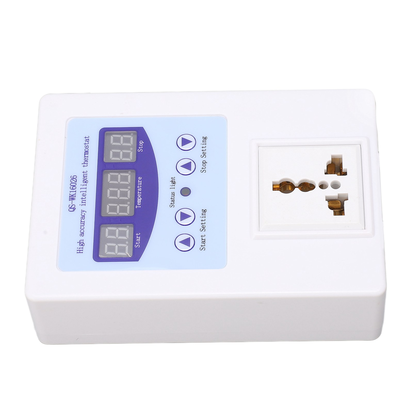 Intelligenter Automatischer Temperaturregler, Präzises Digitales Thermostat, Weitbereichsnetzteil, 110–240 V Wechselstrom, Eu-stecker, Weiß
