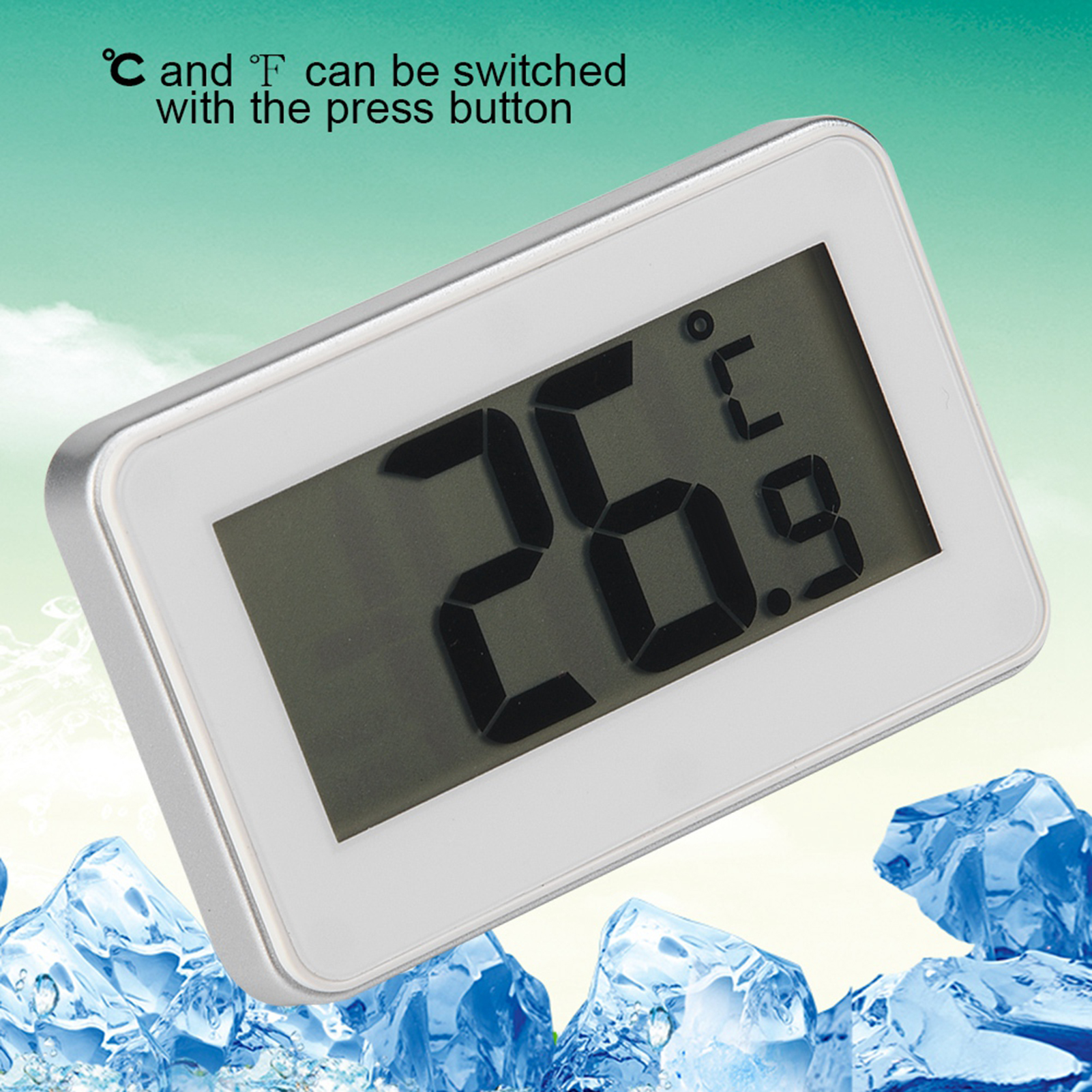 Hochpräzises, Wasserdichtes Elektronisches Kühlschrankthermometer, Weiß