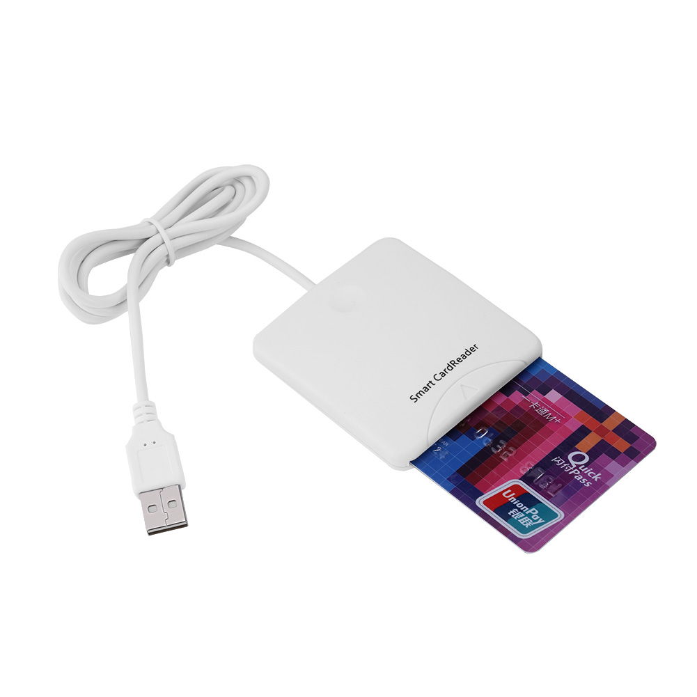 Tragbarer, Weißer Usb-smartcard-leser Mit Voller Geschwindigkeit Für Mobile Bankkarten