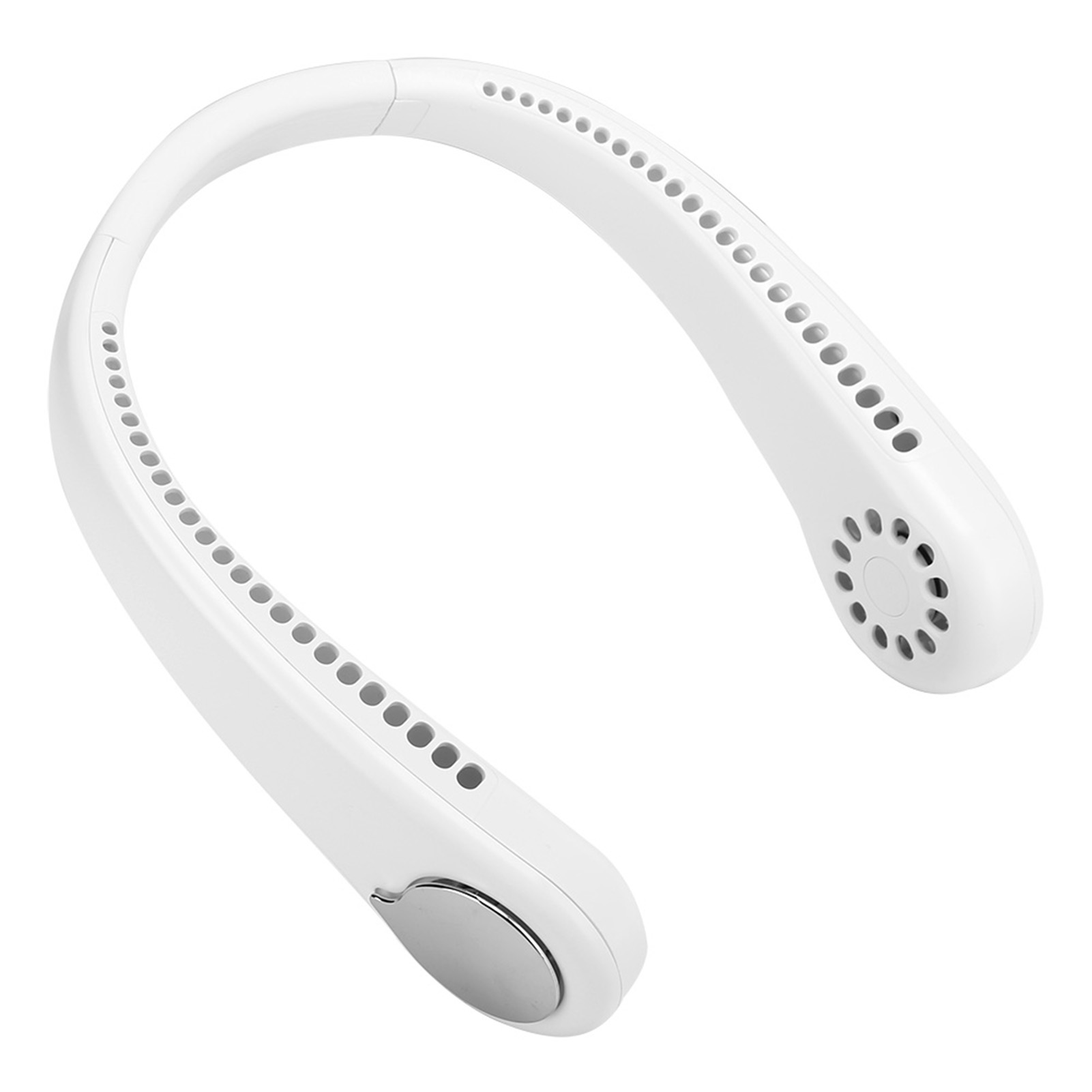 Klingenloser Nackenventilator, Usb-aufladbar, 1800 Mah, Tragbar Und Leise, 3 Geschwindigkeitsstufen, Mini-ventilator, Weiß