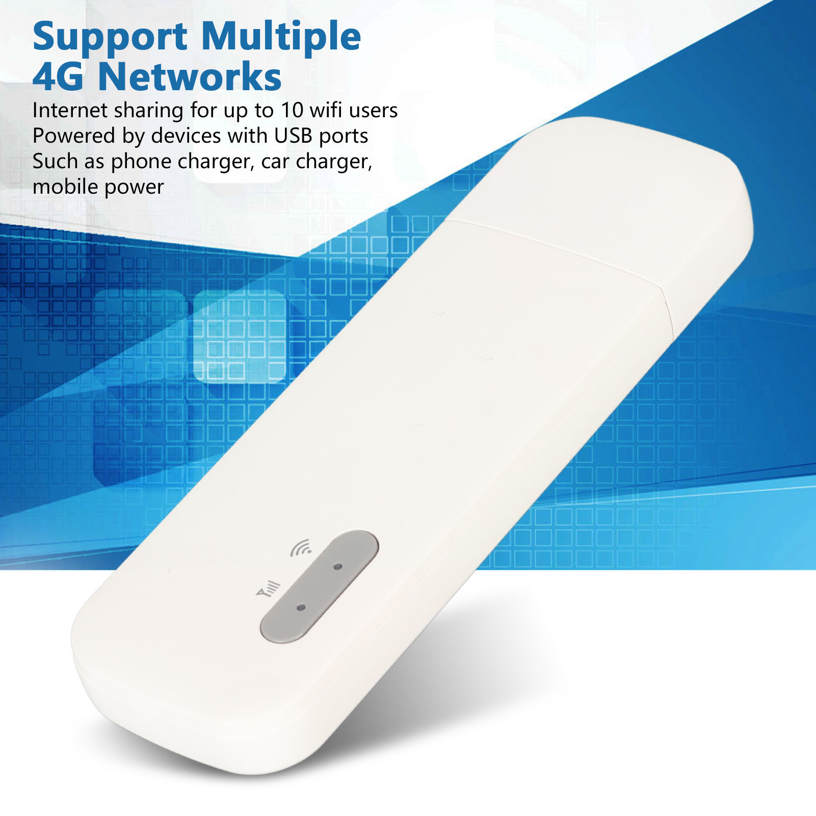 Tragbarer 4g-usb-wlan-router Mit Micro-sim-kartensteckplatz (weiß), Kompatibel Mit Bis Zu 10 Verbundenen Geräten. Mobiler Wlan-zugangspunkt.