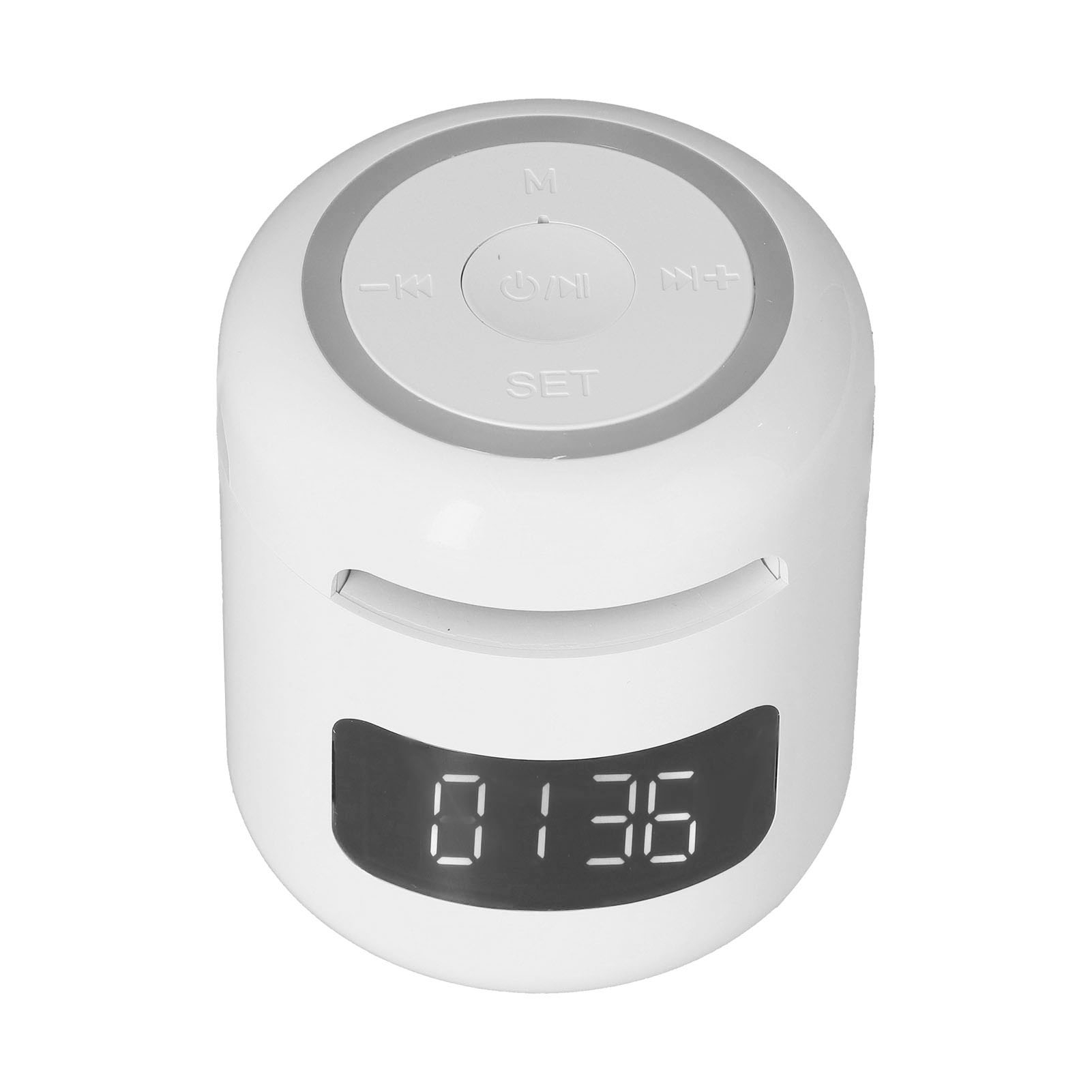 Jm01 Multifunktionaler Und Tragbarer Bluetooth-wecker Mit Lautsprecher Und Weißem Led-bildschirm