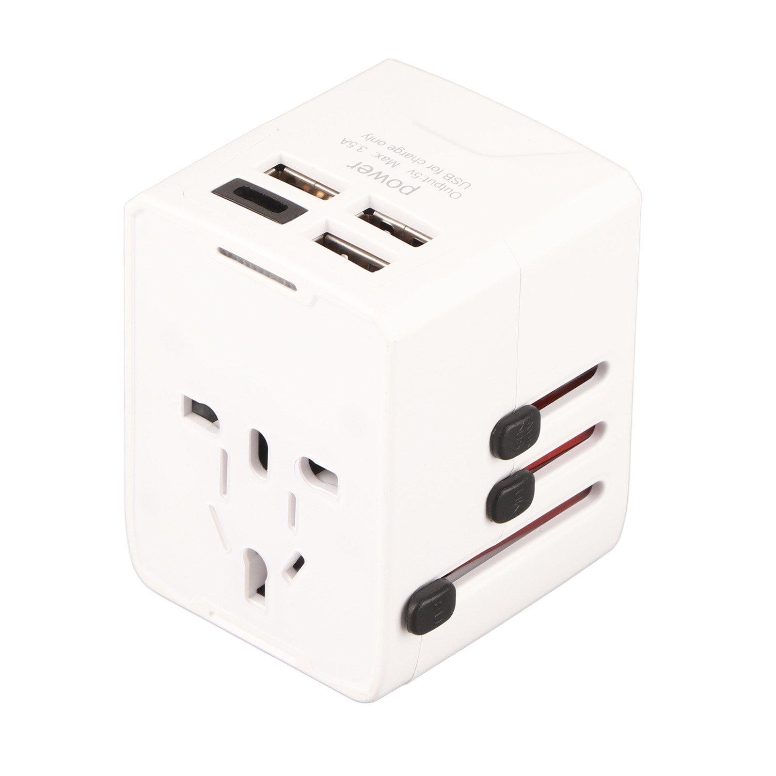 Universeller Reiseadapter, Internationaler Stromwandler, 110–250-v-steckdosenleiste, 3 Usb-anschlüsse Und Usb-c, Weiß