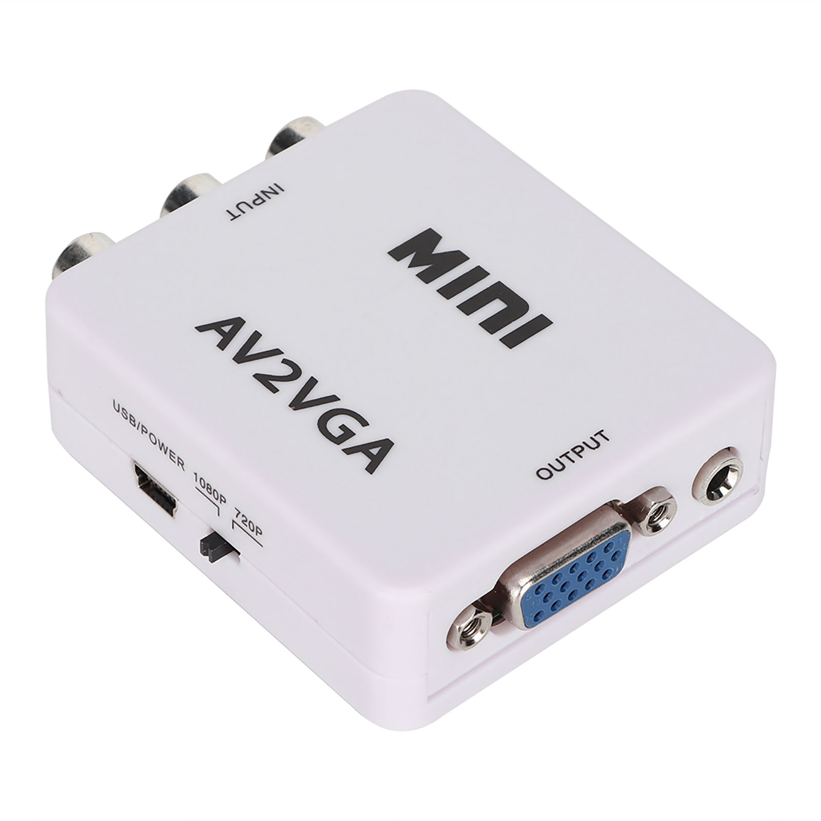 Mini-composite-av-zu-vga-480p-adapter Für Tv-decoder (weiß)