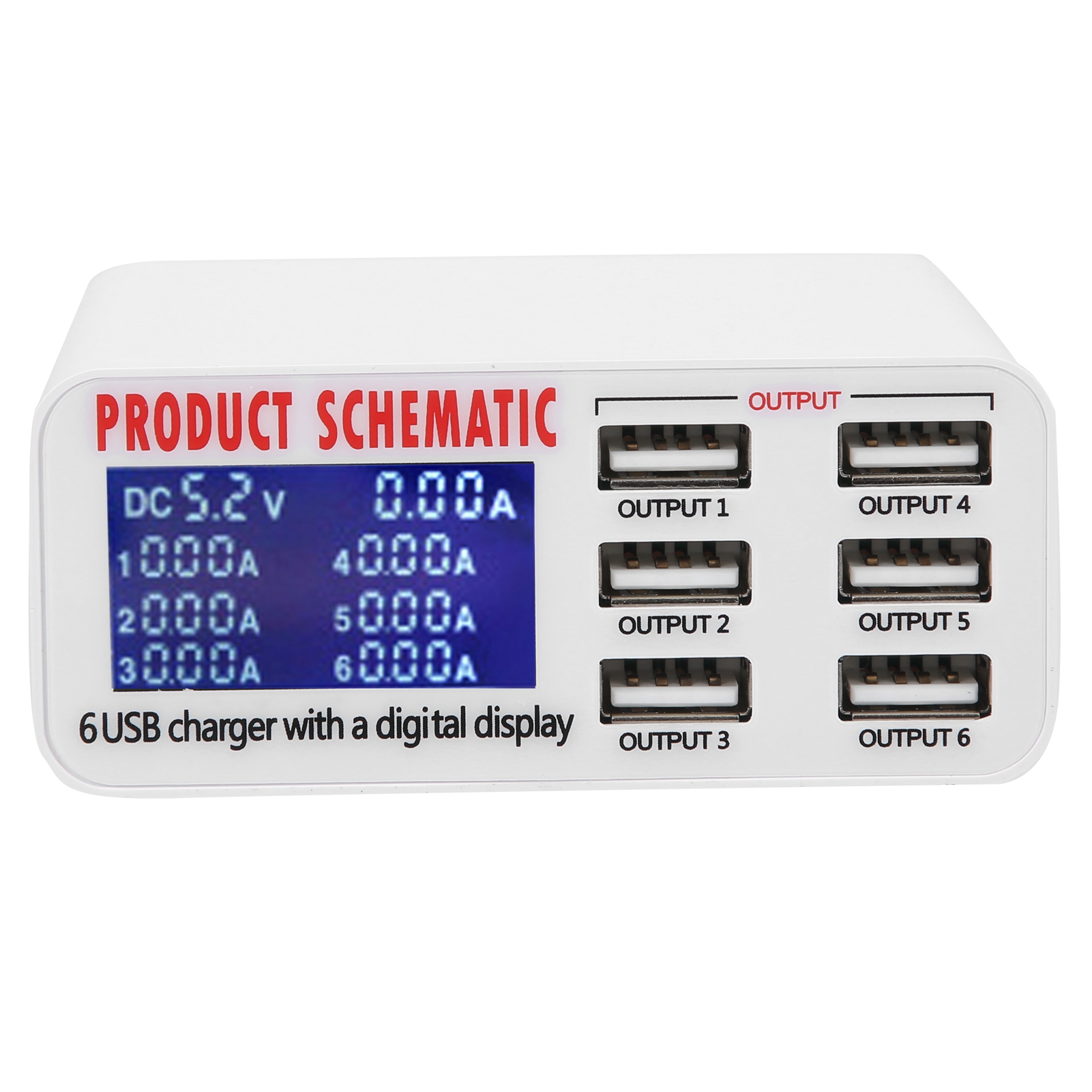 Intelligentes Usb-ladegerät Mit 40-w-netzteil, Eu-stecker, 100–240 V, 50–60 Hz