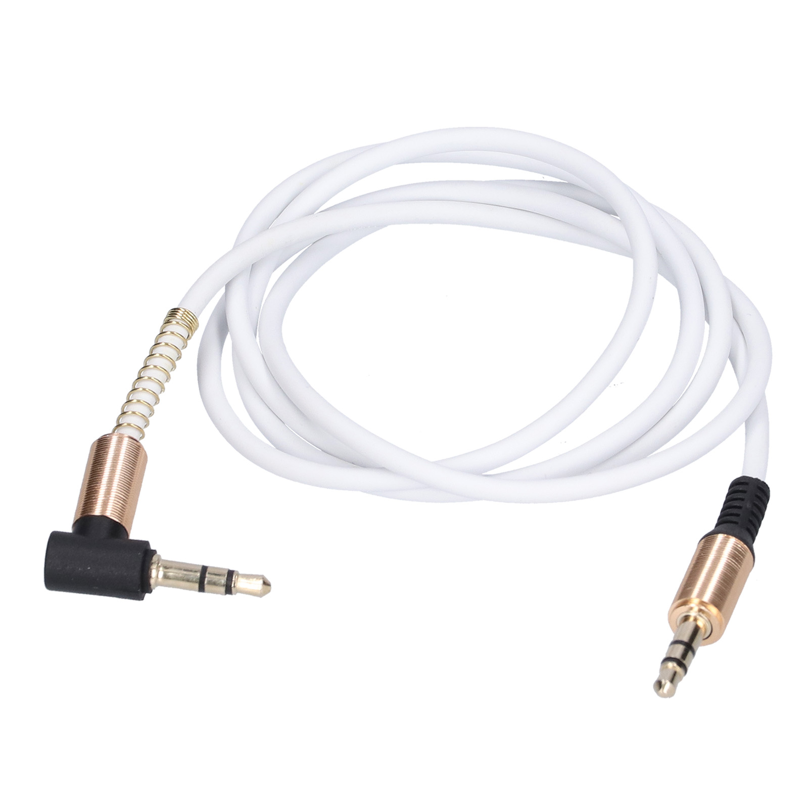 Aux-verlängerungskabel Für Autoradios, 3,5-mm-klinkenstecker (stecker Auf Stecker), Rechtwinklig, Weiß, 1 M / 3,3 Fuß