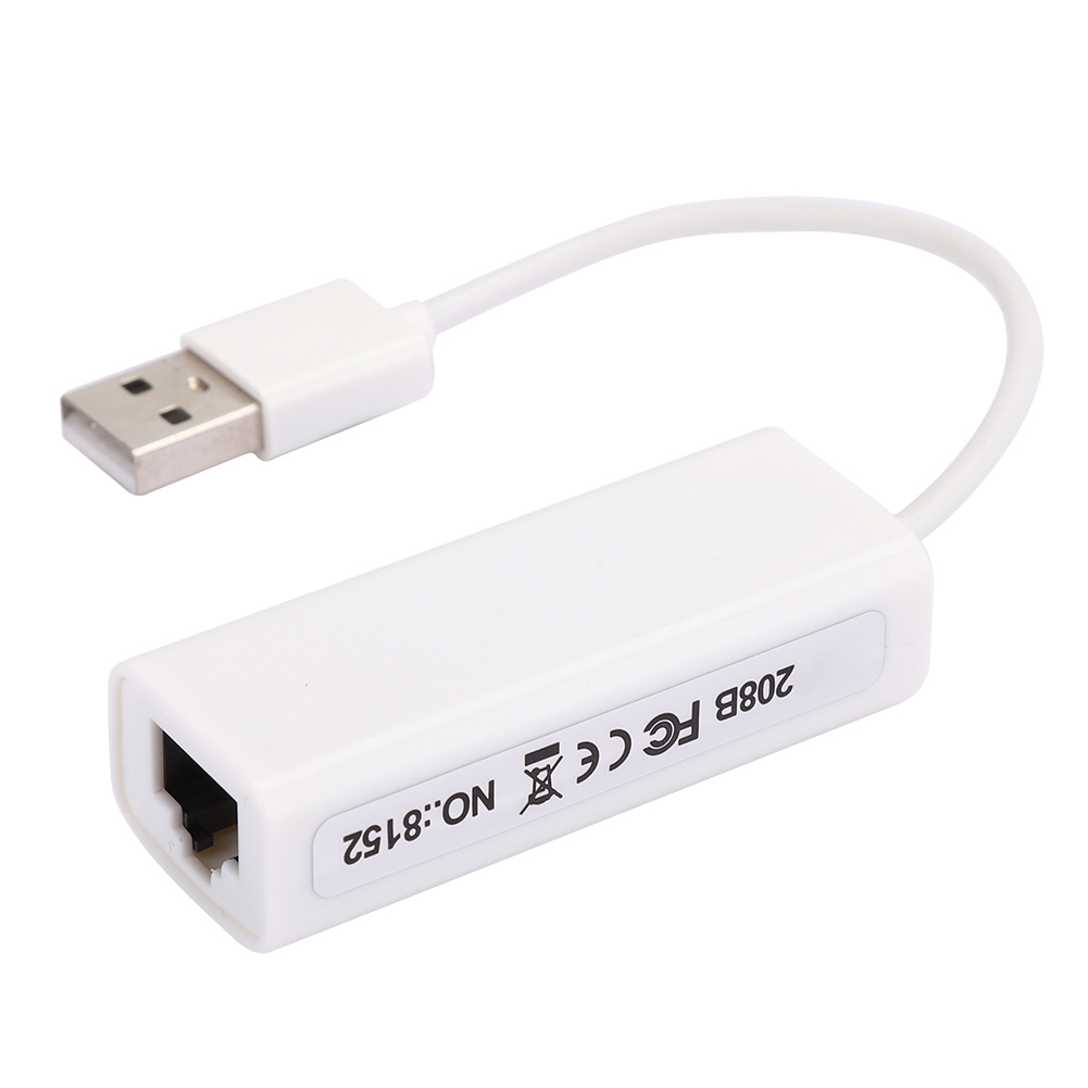 Usb 2.0 Ethernet-adapter, Rj45, Weißes Abs, Rtl8152b-chip, Externe Netzwerkkarte Für Computer