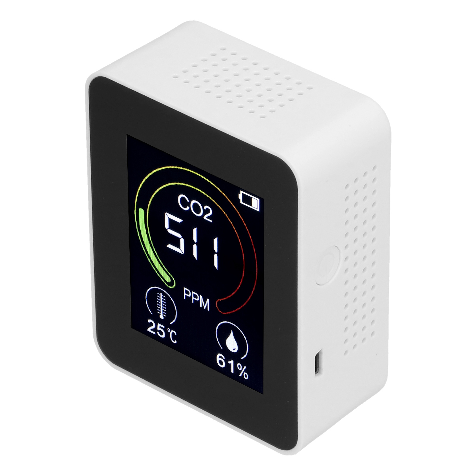 Zn‑az‑2co1 3-in-1 Intelligenter Kohlendioxid-detektor Multifunktionaler Infrarot-luftqualitätsmonitor Weiß