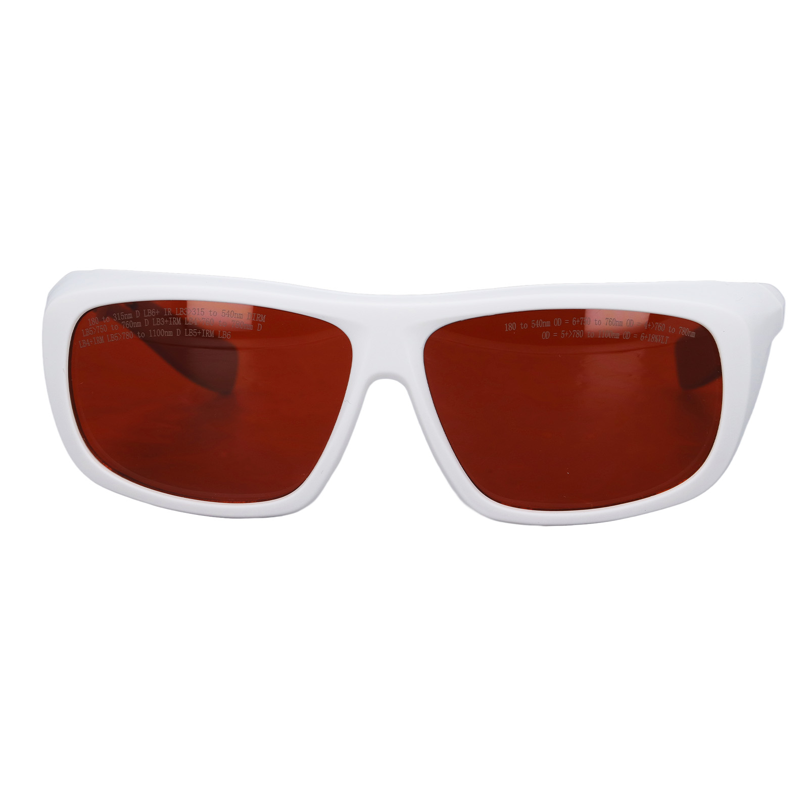 Laserschutzbrille 180–540 Nm 750–1100 Nm, Schnelle Lichtreaktion, Weißes Polycarbonat