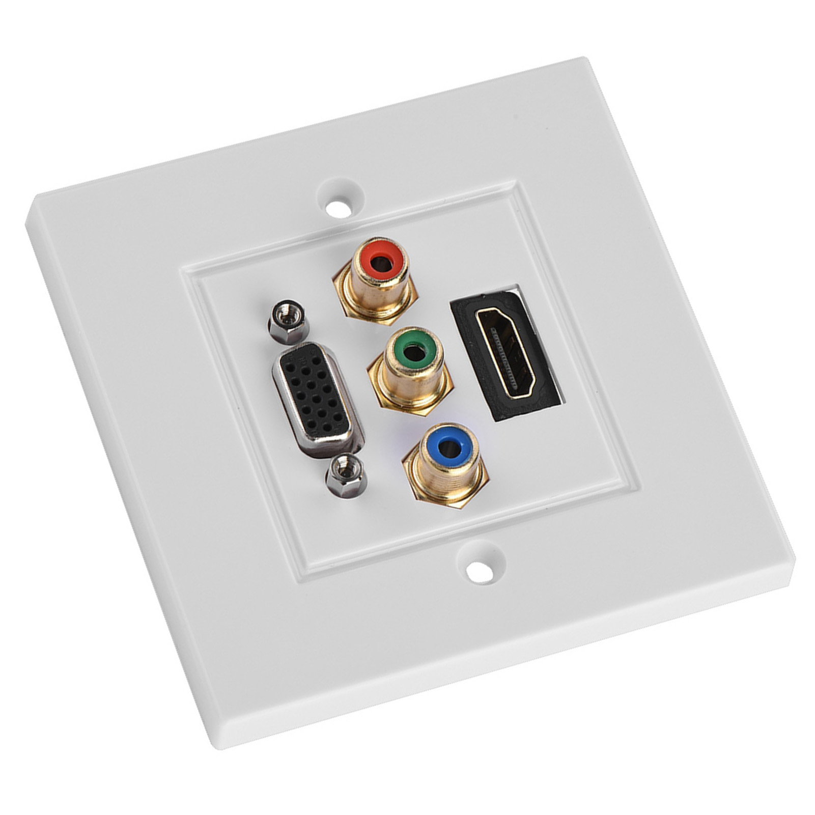 Integriertes 3-in-1-multimedia-wandpanel: Hdmi-, Vga- Und 3 Rca-audio-/videoeingänge.