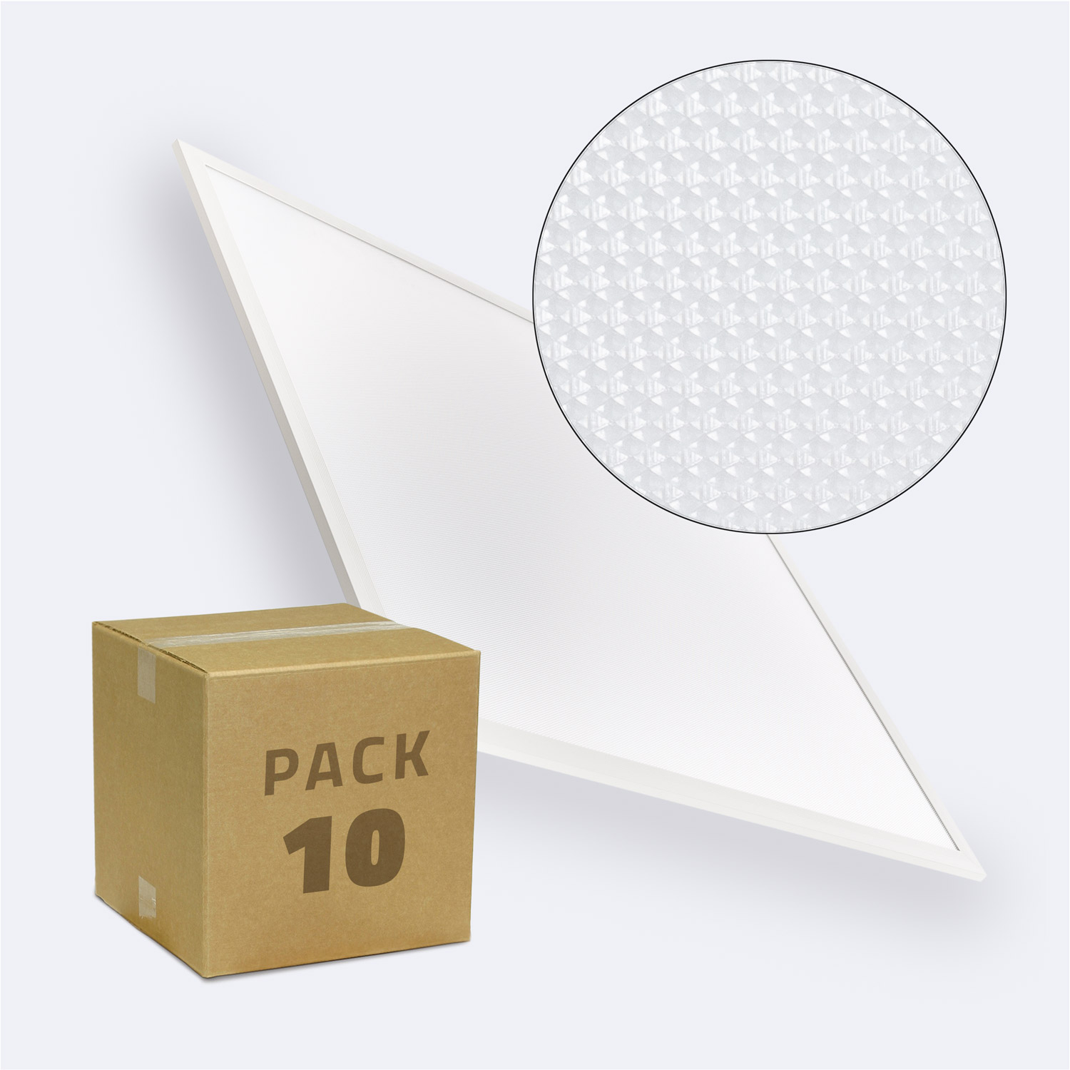 10er Pack Led Panel 62x62 Cm 100 Lm/w 40w Ugr19 Ohne Treiber No Flicker 6000k Kaltweiß 10er-pack