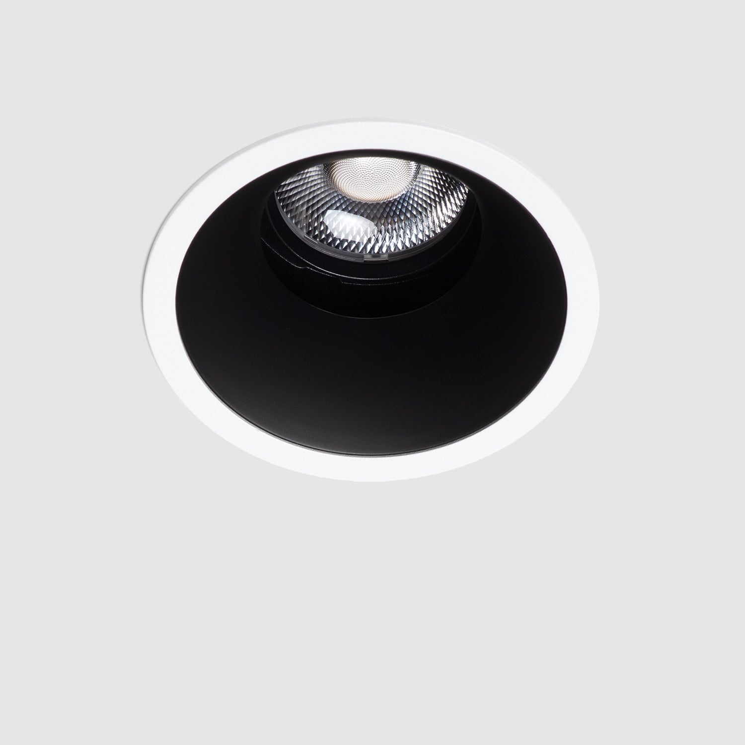 Led Downlight Rund Loop Schnitt Ø 95mm 4000k Standard Mattschwarz 30 W Einbau
