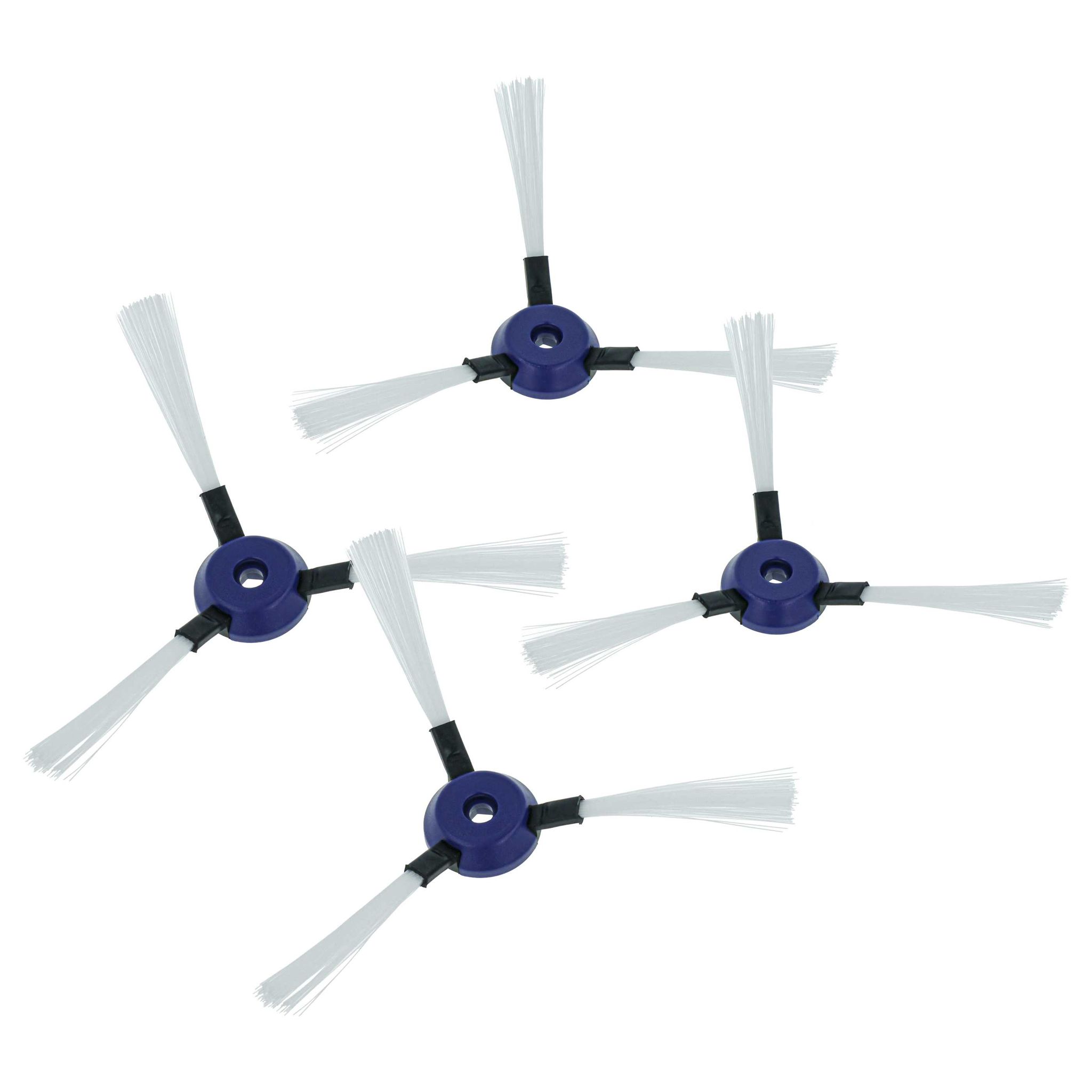 Vhbw 4x Seitenbürste Kompatibel Mit Rowenta Smart Force Extreme, Essential Saugroboter - Reinigungsbürsten Set, Schwarz / Weiß / Blau