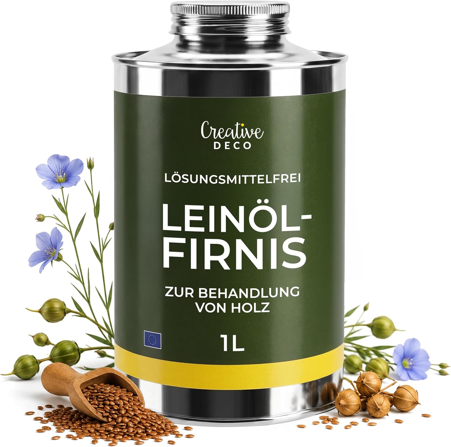 Creative Deco Leinölfirnis 1 L Leinöl Für Holz,holzöl Aussen & Innen Farblos