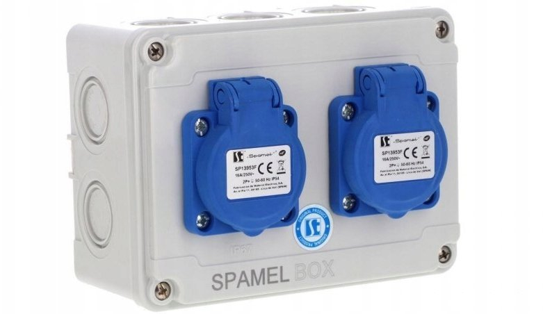 Verteilerkasten Spamel 2x3x16a Ip54 Ip54 Staubdicht