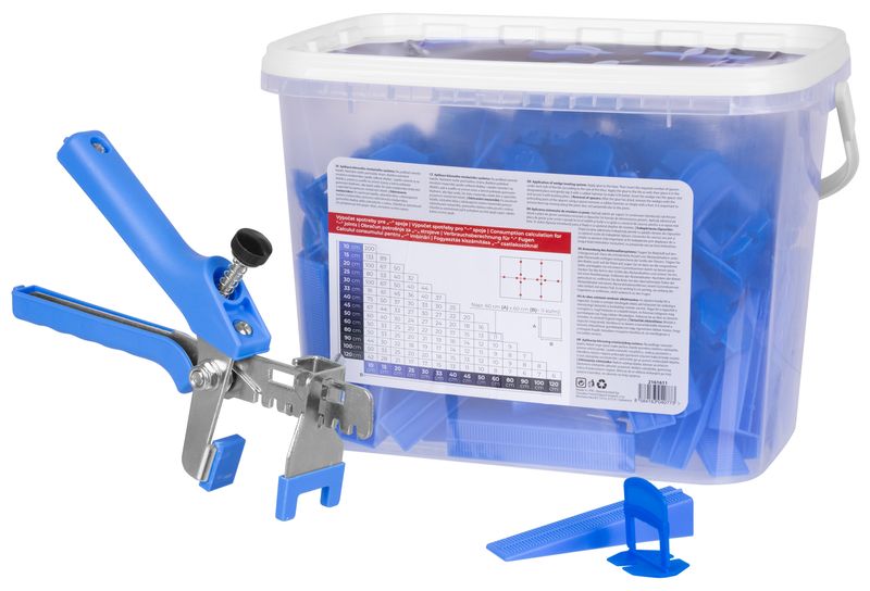 Nivellierset Strend Pro, L, 100x 2 Mm Abstandshalter, 100x Keil + Zange