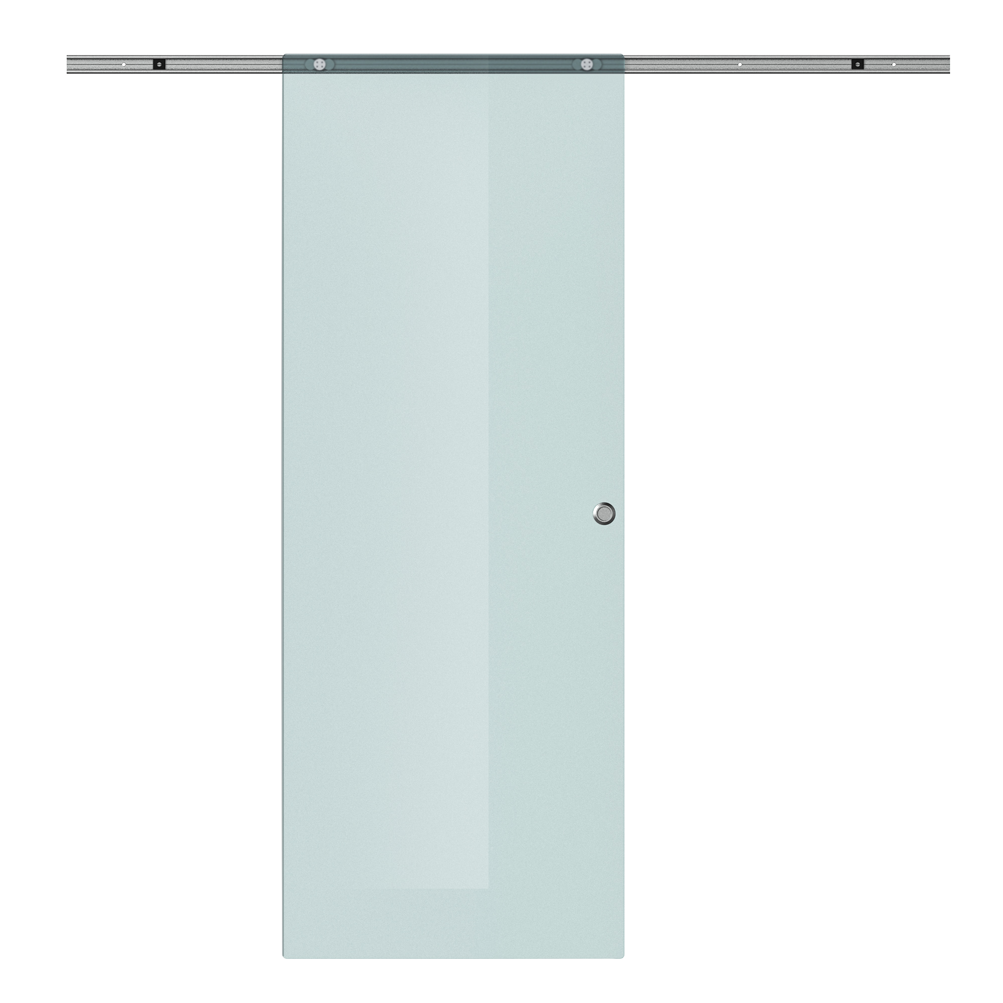 Schiebetür Aus Milchglas Mit Aluminiumschiene Für Bad, Küche Oder Büro, 205 Cm