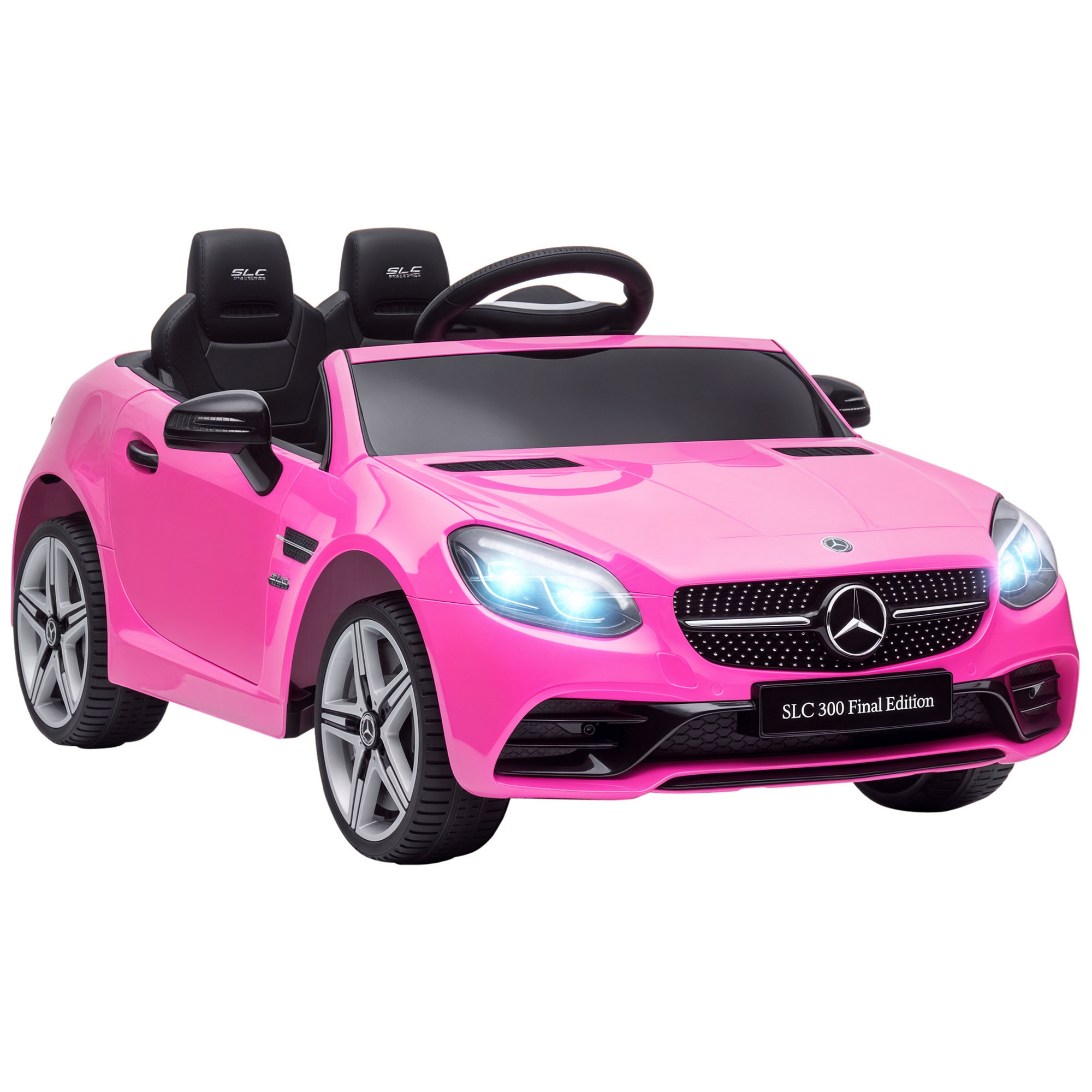 Elektrisches Kinderauto Für Kinder Von 3 Bis 6 Jahren Mit Led-lichtern, Soundeffekten Und Fernbedienung, 107 X 62,5 X 44 Cm, Rosa