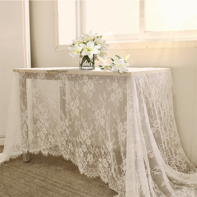Rechteckige Spitzentischdecke – 75 Cm × 300 Cm, Weiß