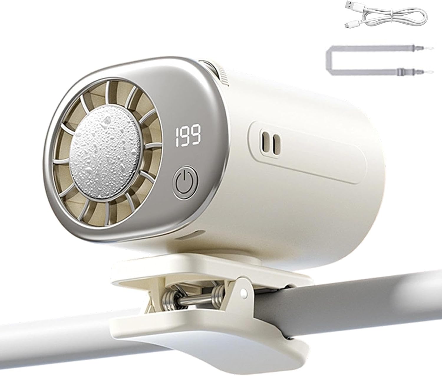Ansteckbarer Autoventilator, Wiederaufladbar Mit 199 Geschwindigkeitsstufen, 360-grad-drehung 2000-mah-akku-ansteckventilator