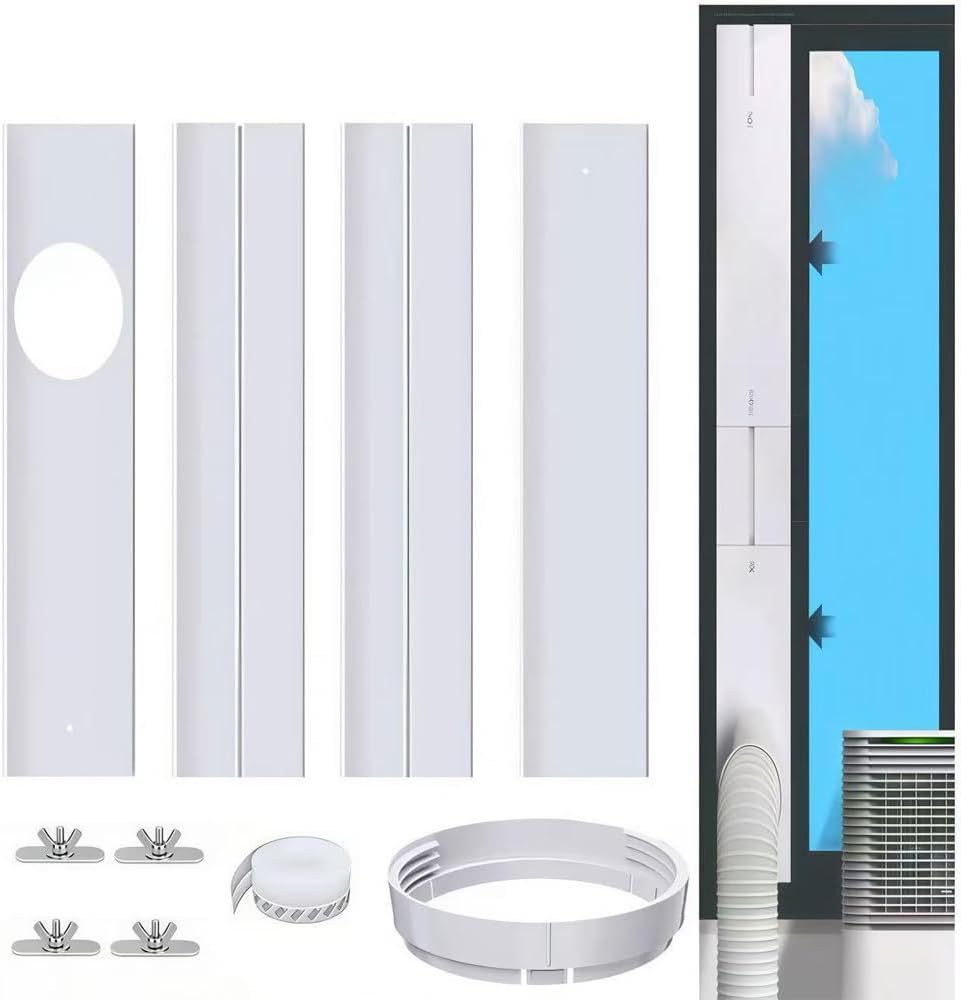 Pvc-fensterdichtung Für Tragbare Klimaanlagen, Platte, 4 Stück, Fensterdichtung Für Klimaanlagen, Fensterdurchführung Für Klimaanlagen, 150 Mm Abluftschlauch Für Fenster [energieklasse A]