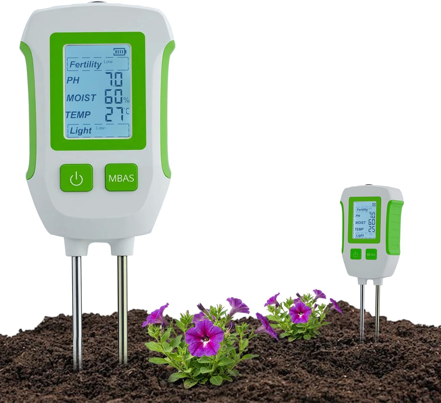 5-in-1 Bodentester Digitales Pflanzenfeuchtigkeitsmessgerät: Ph-wert, Fruchtbarkeit, Luftfeuchtigkeit, Temperatur Und Licht Mit Lcd-bildschirm Für Garten, Landwirtschaft Und Rasen