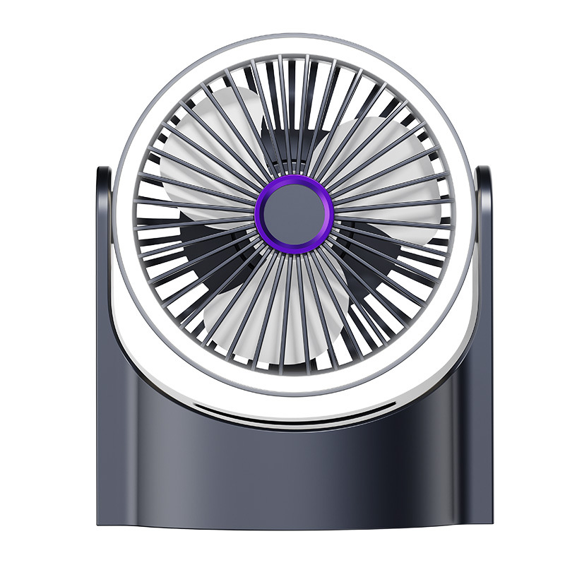 Verstellbarer Tischventilator, Ideal Für Zuhause, 180°-drehung, Tragbar Und Zum Aufhängen Geeignet, Leises Licht Für Damen Und Herren, Grau-lila