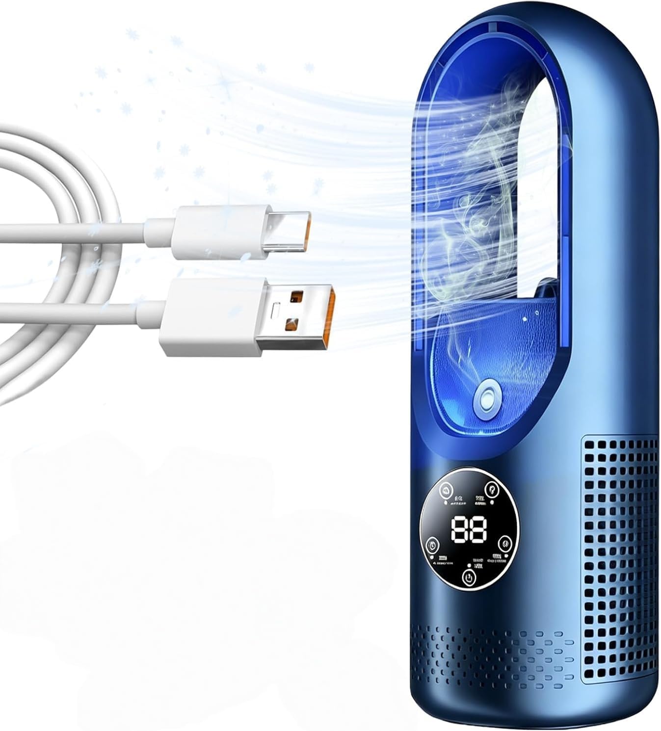 Tragbare Klimaanlage Fürs Büro – Leise Und Kühlend – 100-ml-wassertank, Kompakter Timer – Für Zuhause, Schlafzimmer – Blau
