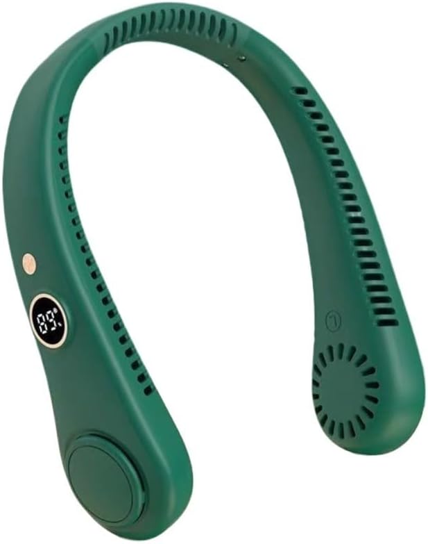 Tragbarer Nackenventilator – Rotorblattlose 360°-kühlung – Für Drinnen Und Draußen – Leise, Lange Akkulaufzeit – Dunkelgrün