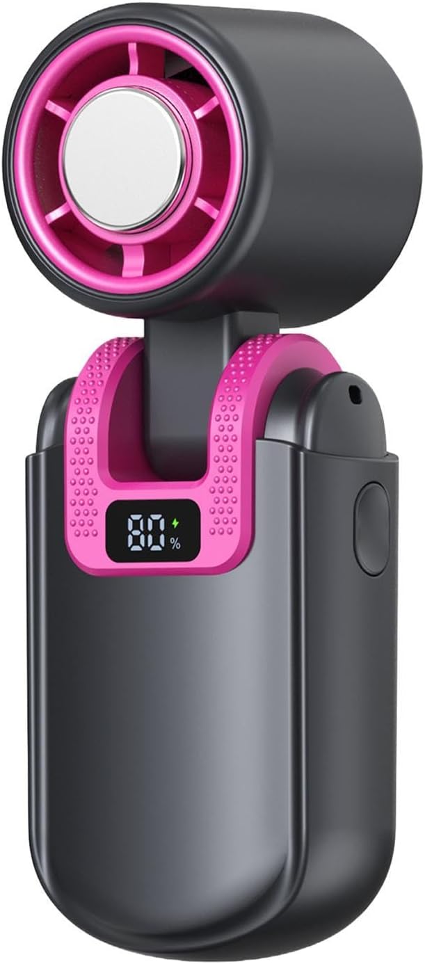 Mini-ventilator, 5 Geschwindigkeitsstufen, Usb-aufladbar, Abs-material, Faltbar, Für Drinnen Und Draußen Geeignet, Grau