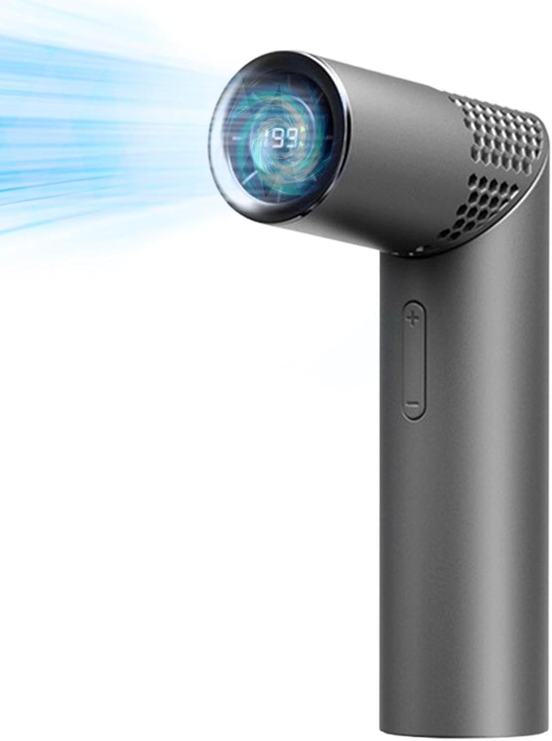 90° Drehbarer Handventilator – 199 Geschwindigkeitsstufen, Bürstenloser Motor, 3000 Mah – Für Büro Und Outdoor – Grau