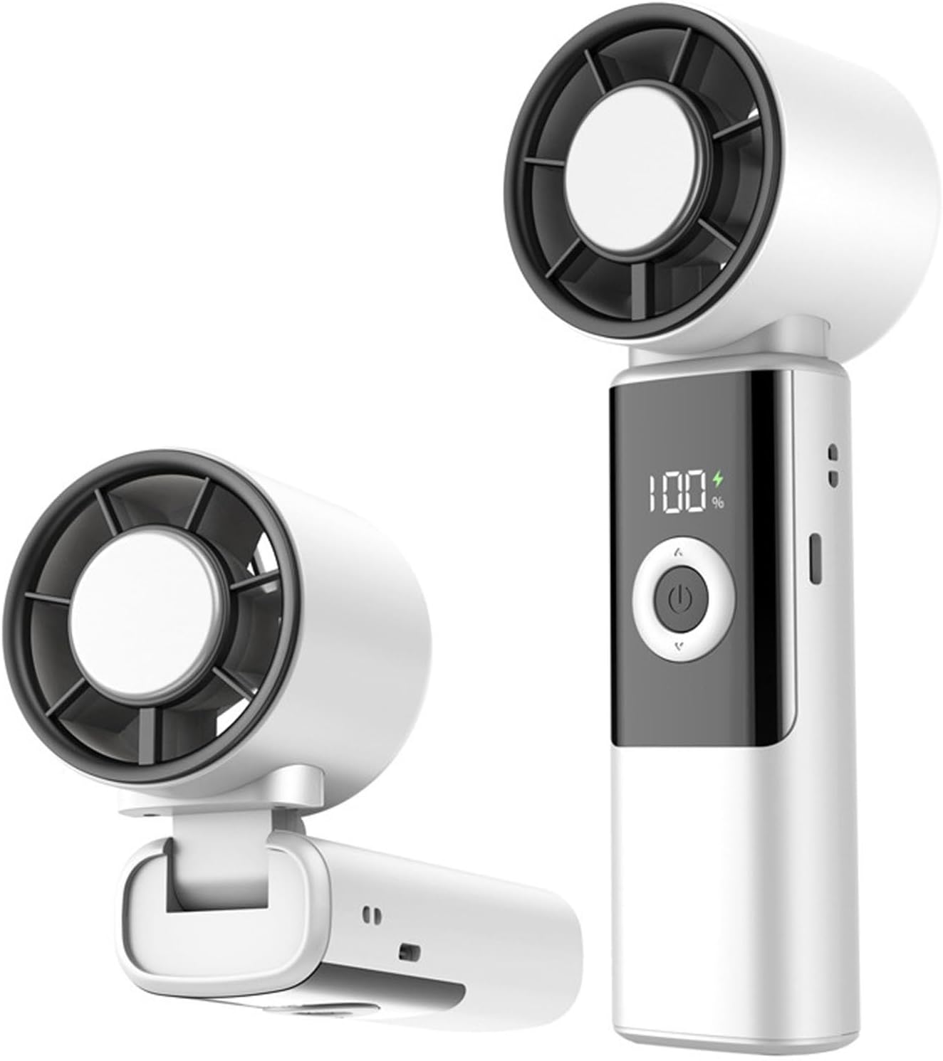 Tragbarer Turboventilator – Mini-led-ventilator Mit 3 Geschwindigkeitsstufen, Wiederaufladbar – Kühlgerät Für Büro Und Reisen – Weiß