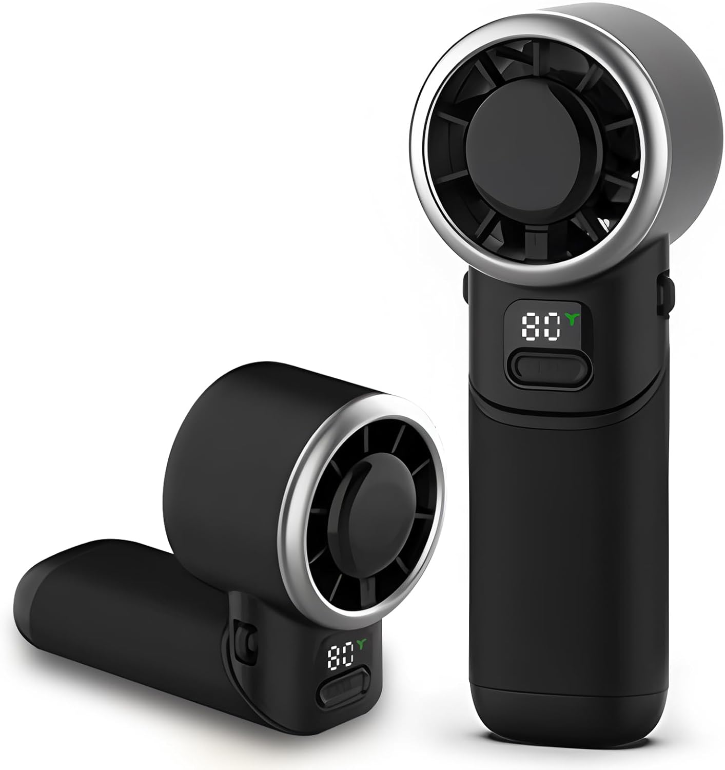 Mini-turboventilator – Tragbar – Eiskühler Mit 5 Geschwindigkeitsstufen Und Led-anzeige – Ideal Für Reisen Und Outdoor-aktivitäten – Schwarz