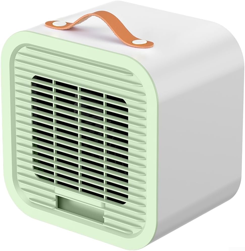 Wiederaufladbarer Usb-ventilator – Kristalleis, 3 Geschwindigkeitsstufen, Leiser Betrieb – Für Büro/zuhause – 20 X 17 X 12 Cm, Grün