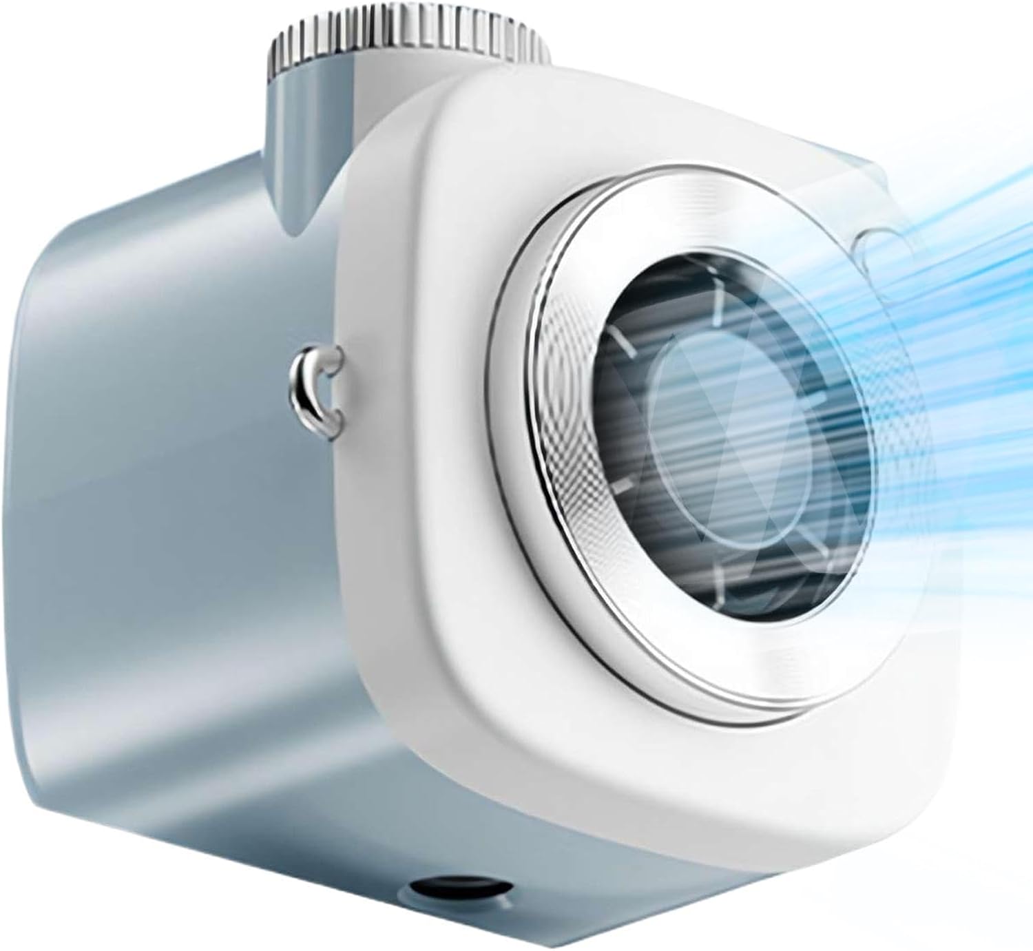 Tragbarer Ventilator – Einstellbare Digitalanzeige – Kann Um Den Hals Getragen Werden, Usb-c-ladeanschluss, Geeignet Für Den Außenbereich, Hellblau