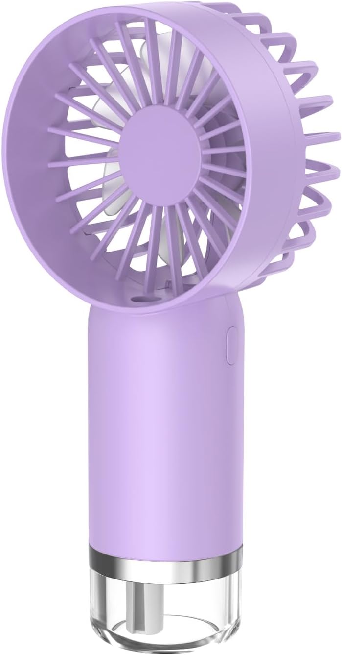 Tragbarer Nebelventilator – Mini-usb-aufladbar, 3 Geschwindigkeitsstufen – Kühlgerät Für Büro & Strand – Helllila