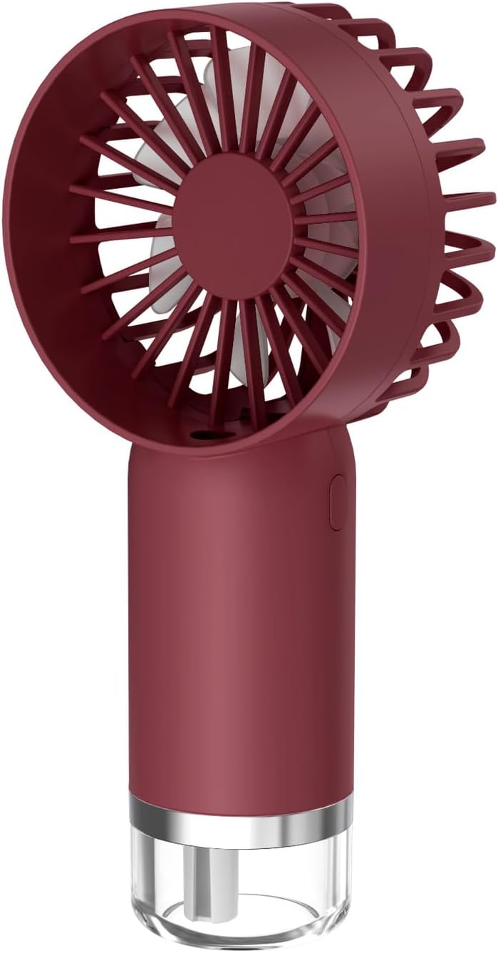 Tragbarer Nebelventilator – Mini-usb-aufladbar, 3 Geschwindigkeitsstufen – Kühlgerät Für Büro & Strand – Pflaumenrot
