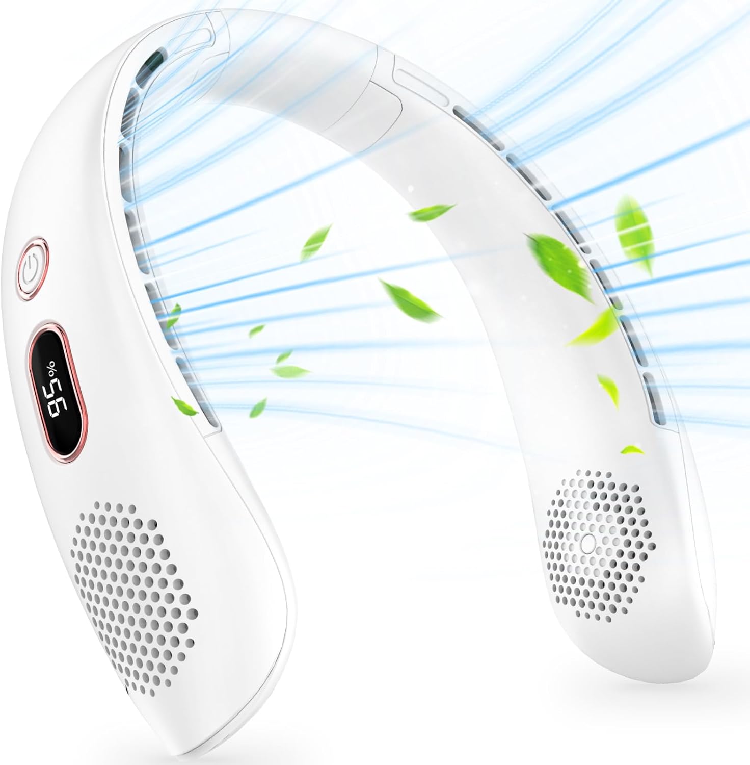 Tragbarer, Geräuscharmer Usb-nackenventilator Ohne Rotorblätter Mit 360°-luftstrom, 3 Geschwindigkeitsstufen, Wiederaufladbar