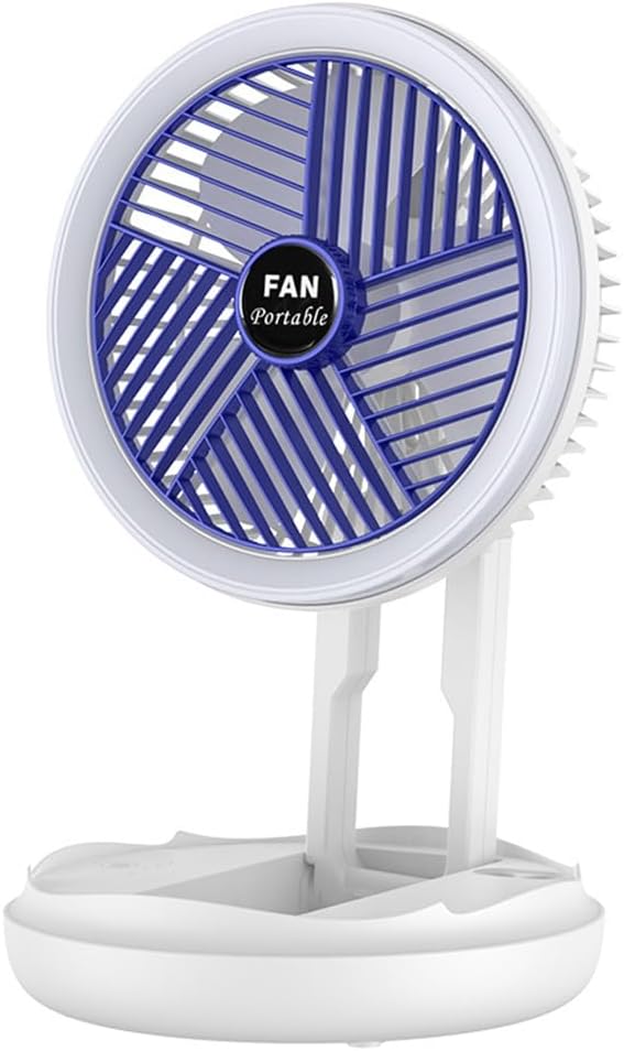 Zusammenklappbarer Tischventilator Mit Usb-ladeanschluss, Wand- Und Deckenhalterung, Aus Kunststoff, Mit Verstellbarem Led-licht, Für Zuhause Und Schlafzimmer