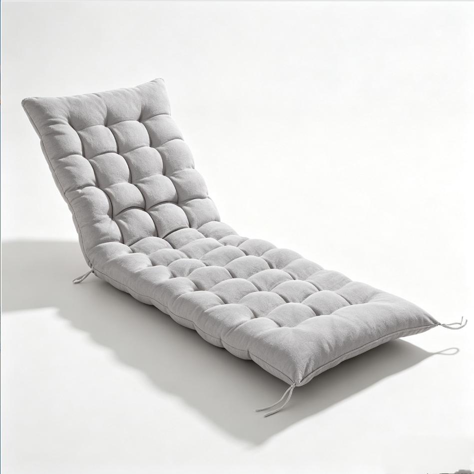 Liegestuhlkissen 180 X 52 Cm – Dicke 10 Cm – Bezug Aus 100 % Polyester – Befestigung Mit 4 Bändern
