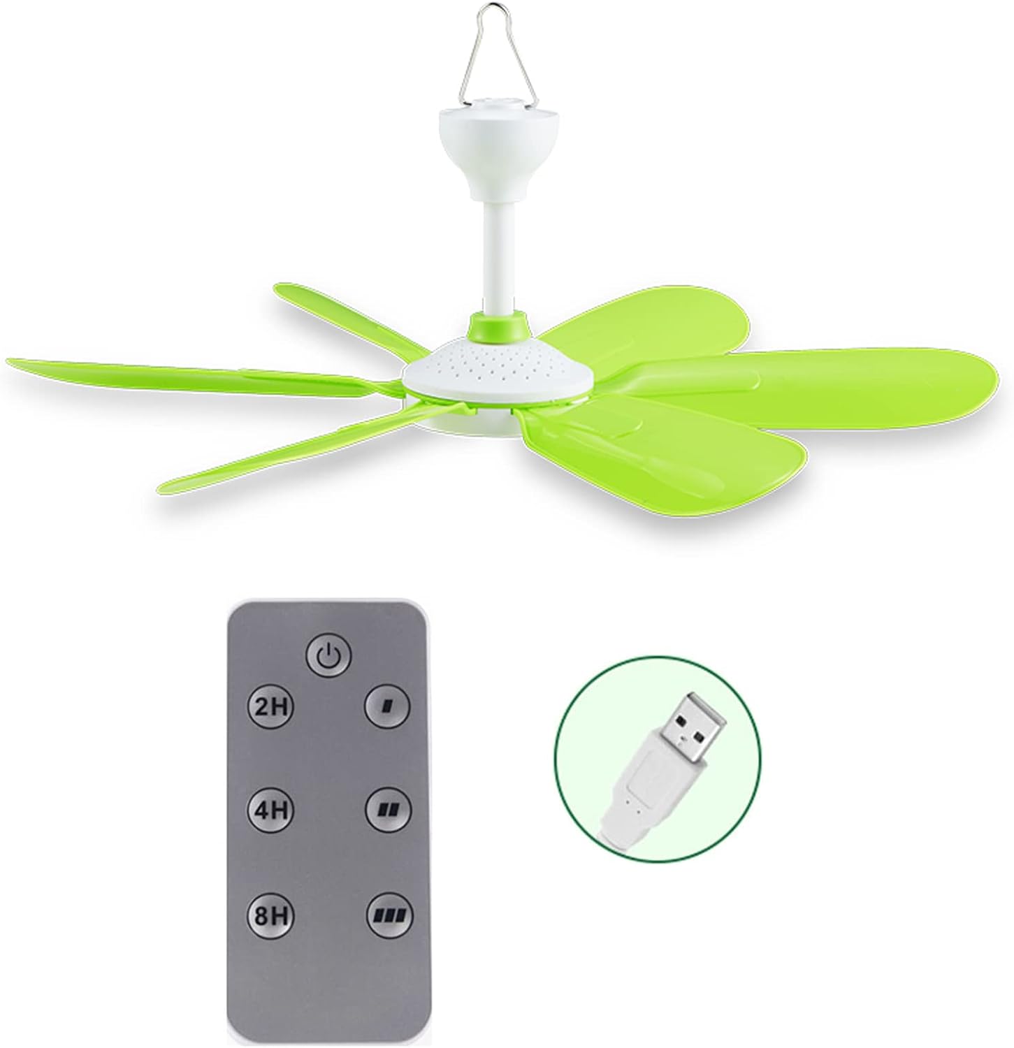 Leiser 6-blatt-deckenventilator, Usb-betrieben, 3-stufiger Timer, Abs-material, Für Schlafzimmer Und Homeoffice