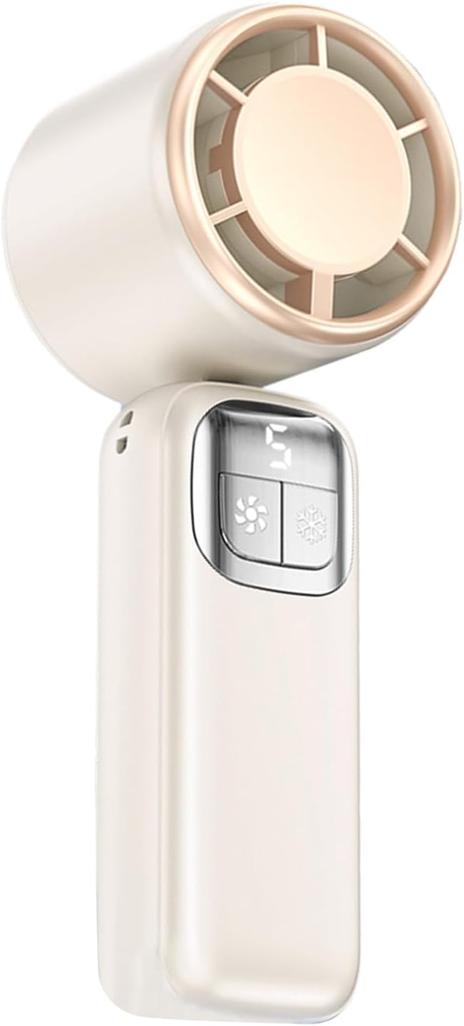 Mini-tragventilator, Ergonomisch, Faltbar, Usb-aufladbar, Supraleitender Kühlkompressor, Für Zuhause Und Unterwegs, Cremeweiß