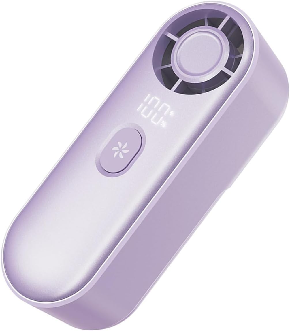 Praktischer Mini-ventilator: Usb-c-ladeanschluss, 100 Leistungsstufen, Hd-digitalanzeige, 5-stufiger Taschenventilator.