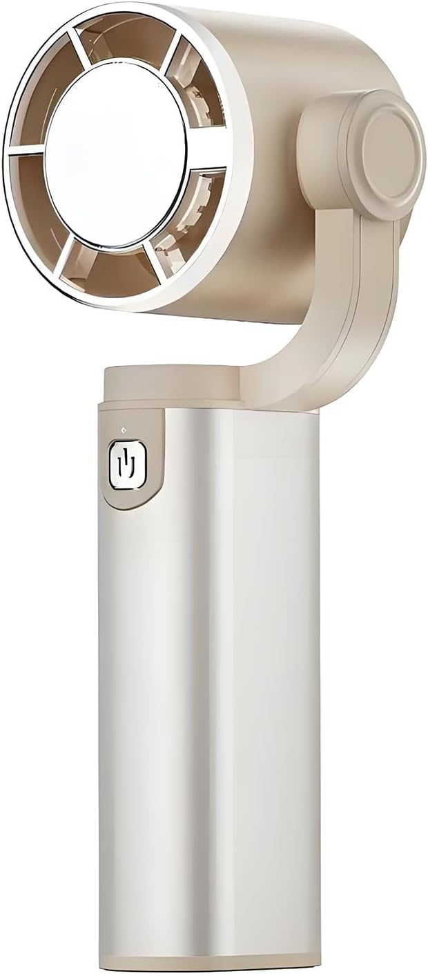 Mini-tragbarer Outdoor-ventilator Mit 5 Geschwindigkeitsstufen, 180-grad-drehung, Typ-c-anschluss, Hoher Kapazität Von 3600 Mah (khaki)