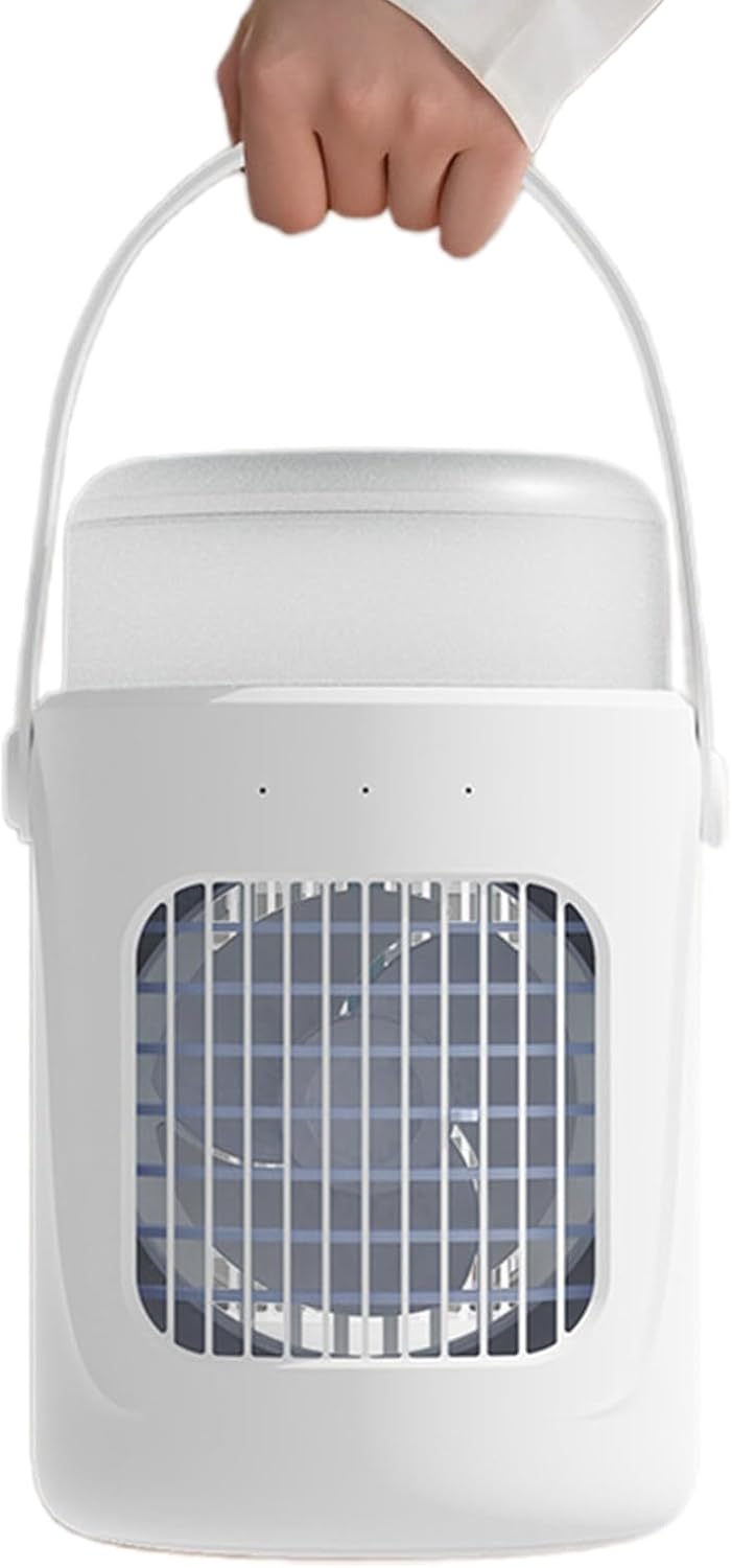 Tragbare Klimaanlage Ohne Abluft, Kaltnebelkühlung, Großer Wassertank (600 Ml), 180° Vertikale Verstellbarkeit